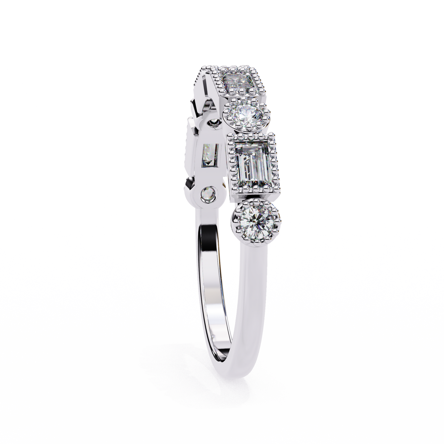 vintage deco lab grown diamond ring
