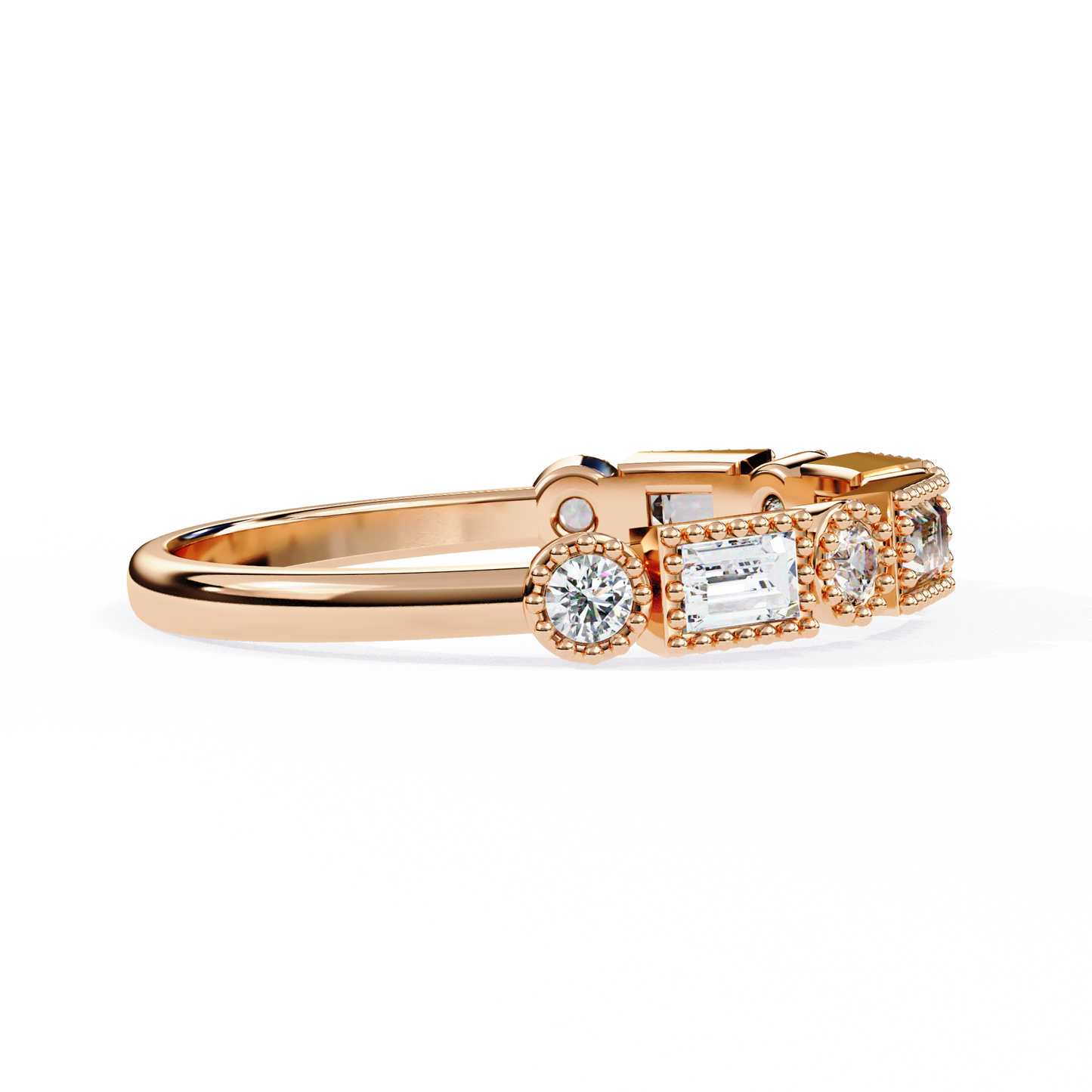 vintage deco lab grown diamond ring