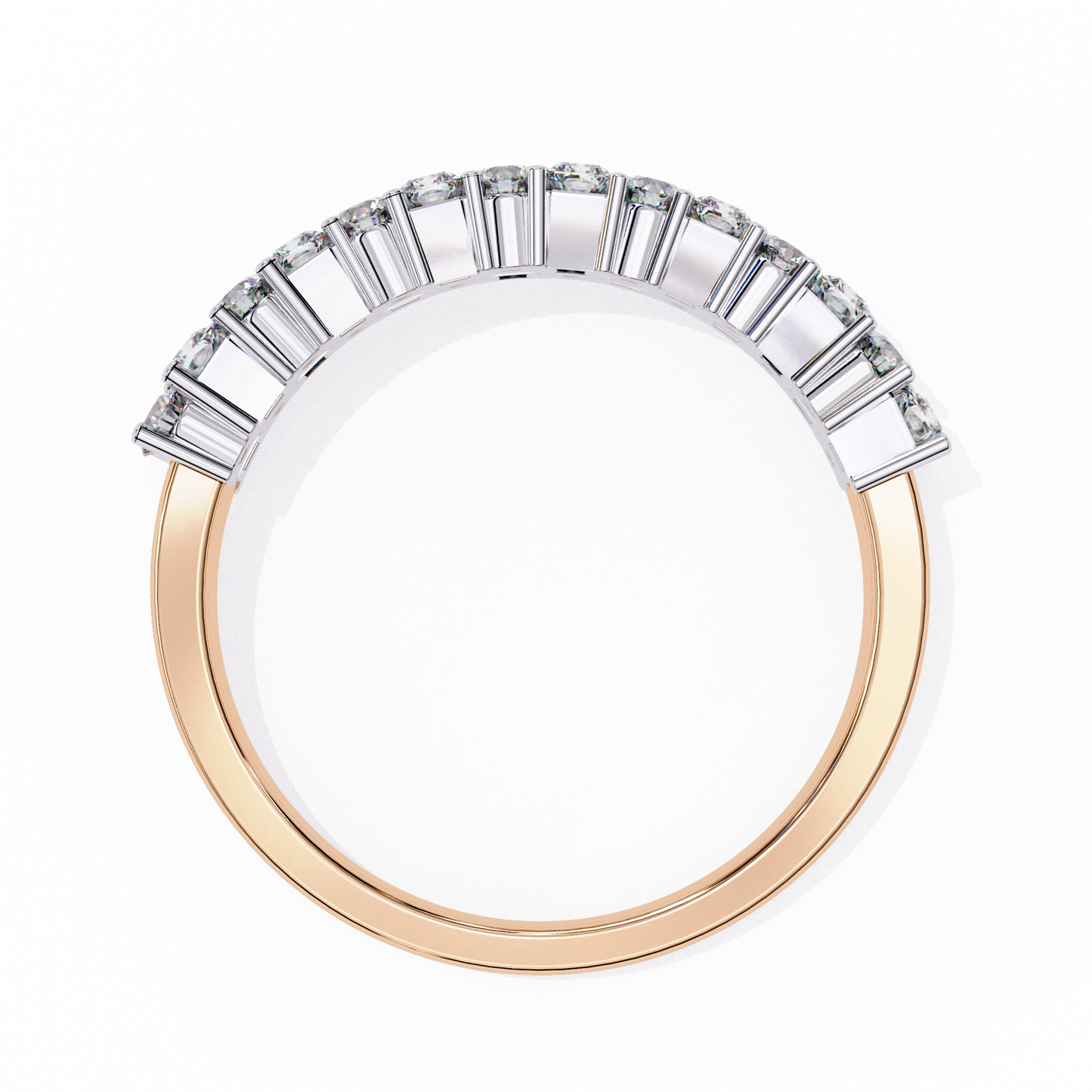 radiant double row lab grown diamond ring