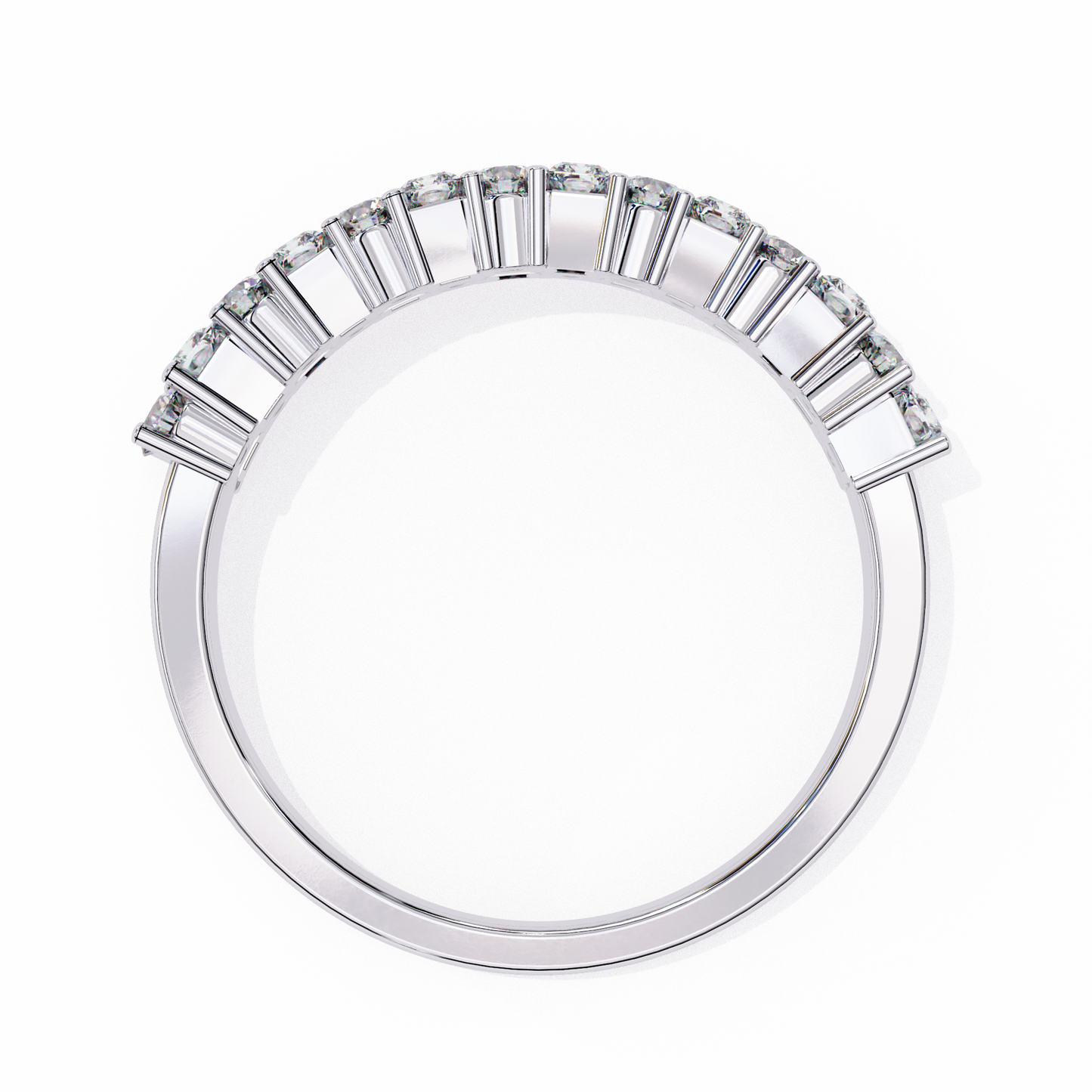 radiant double row lab grown diamond ring