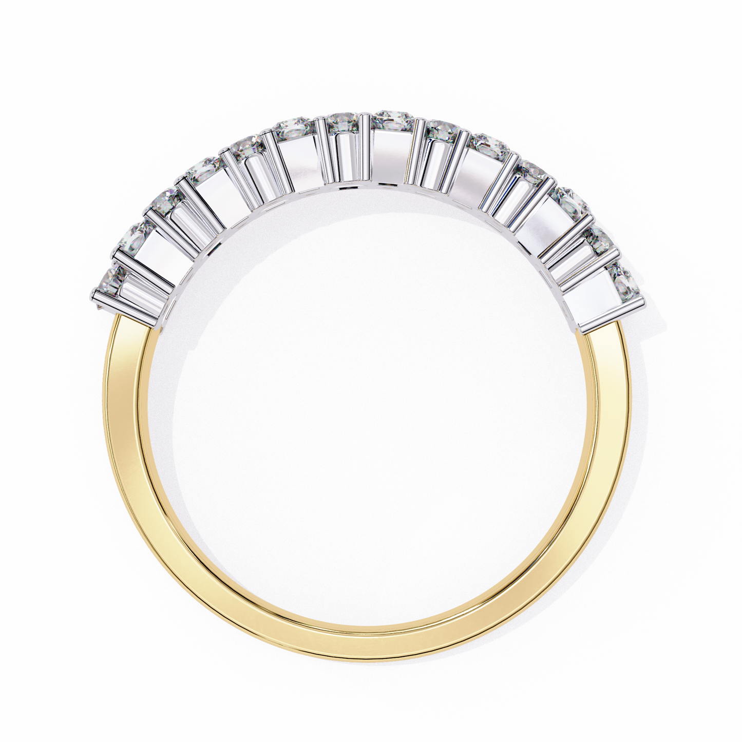 radiant double row lab grown diamond ring