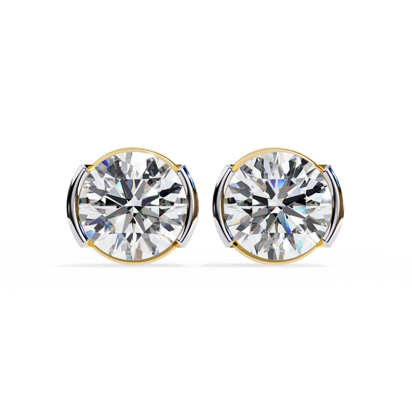 aura modern bezel lab grown diamond studs