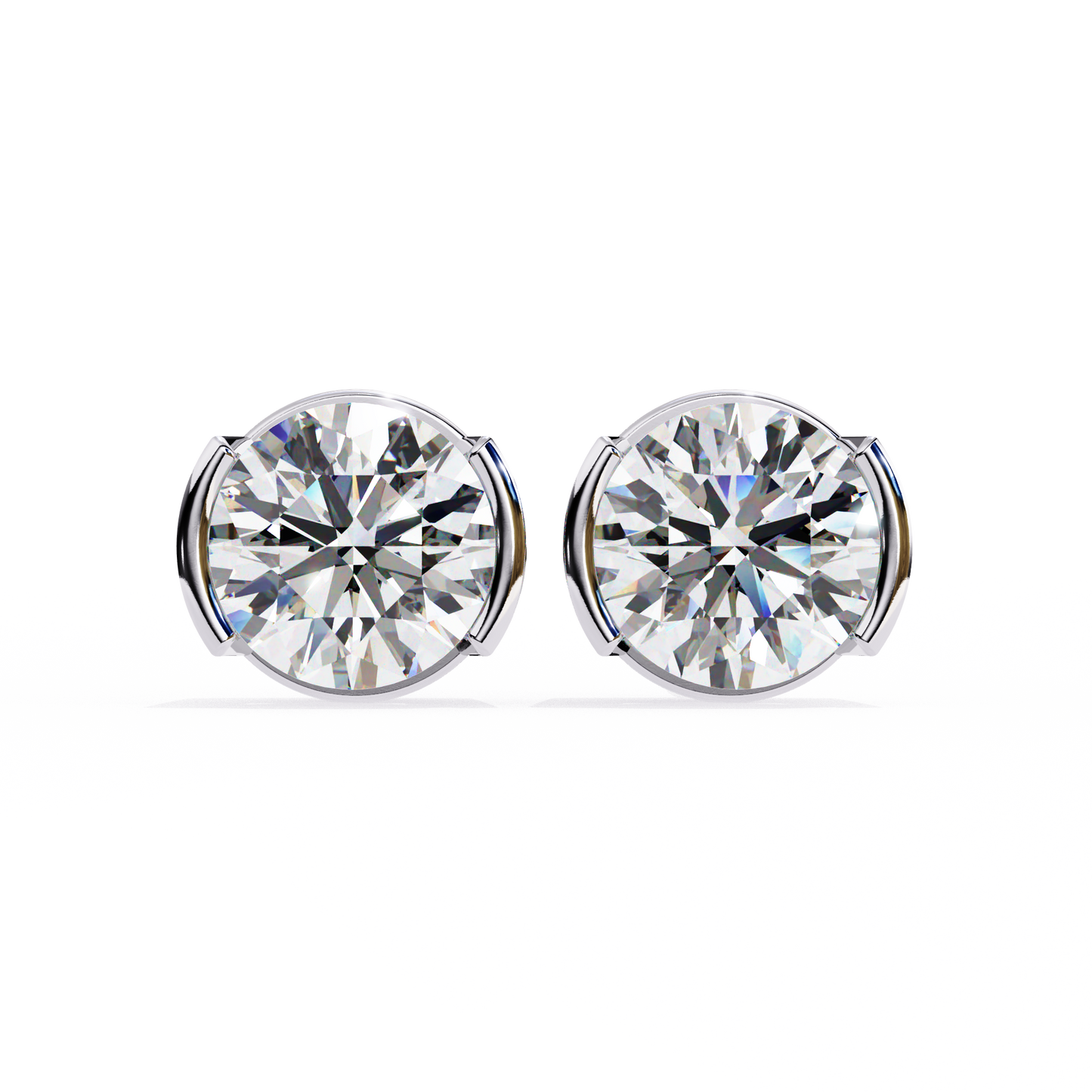 aura modern bezel lab grown diamond studs
