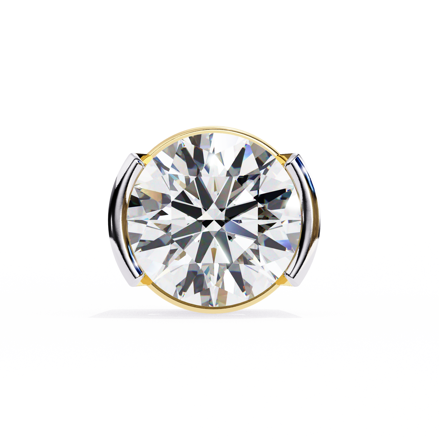 aura modern bezel lab grown diamond studs