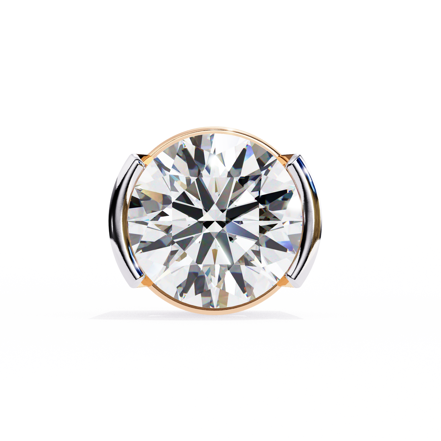 aura modern bezel lab grown diamond studs