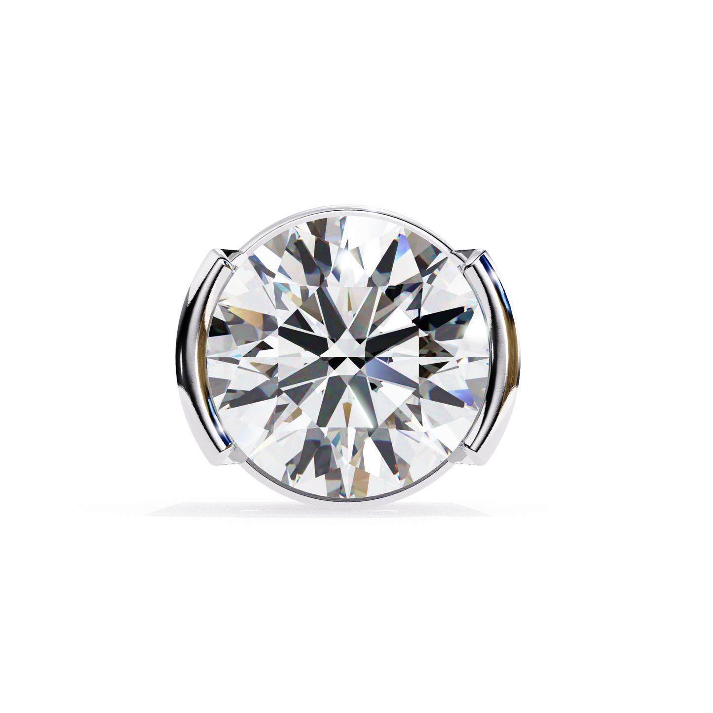 aura modern bezel lab grown diamond studs