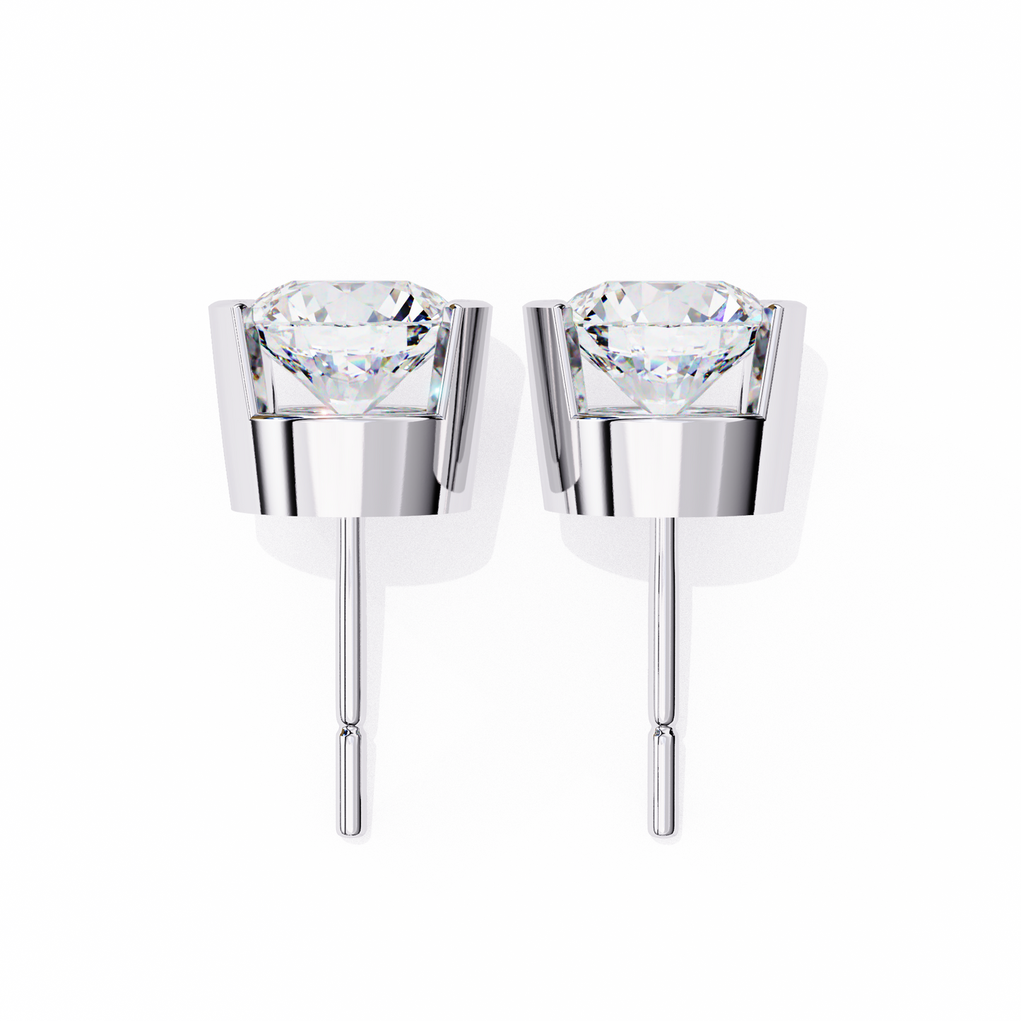 aura modern bezel lab grown diamond studs