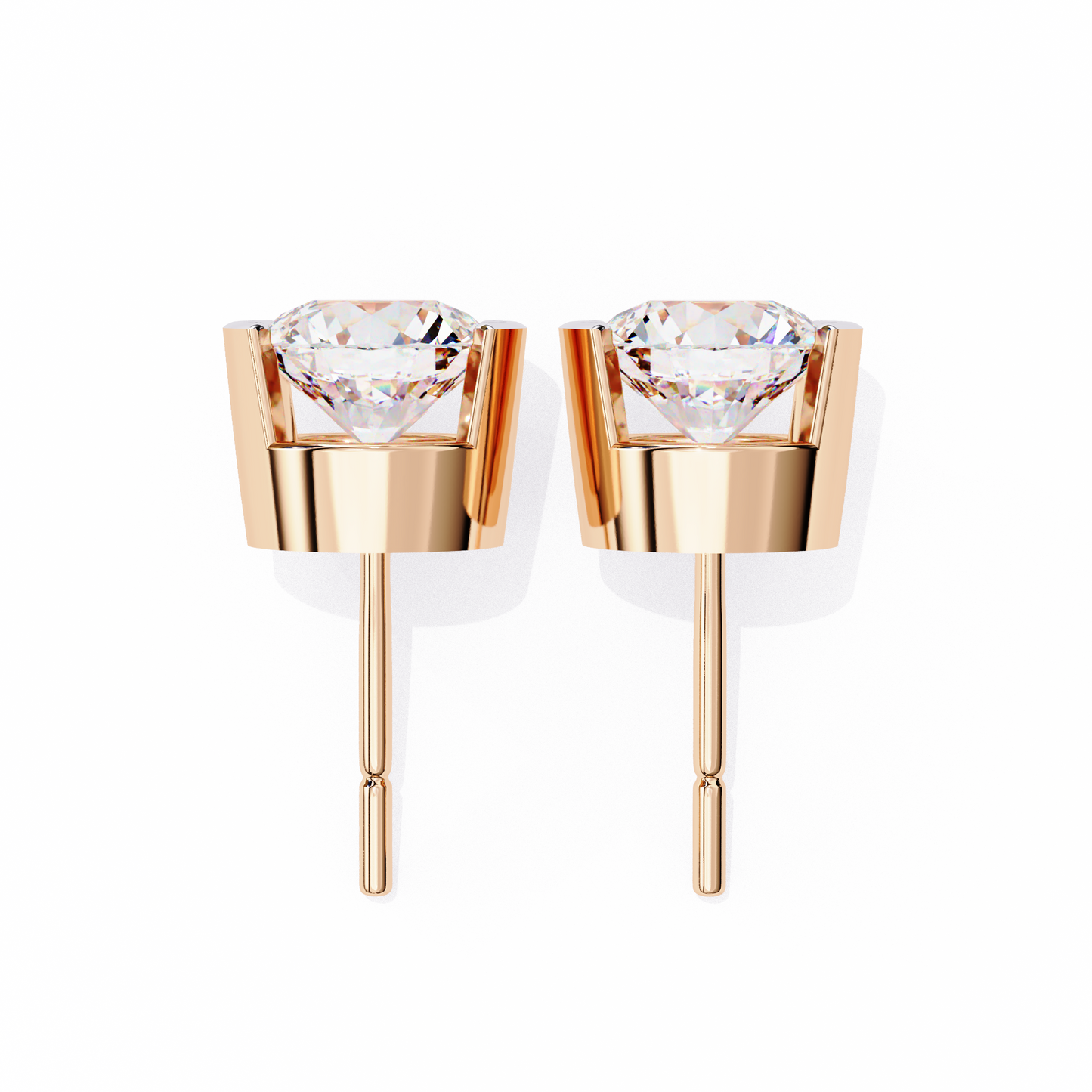 aura modern bezel lab grown diamond studs