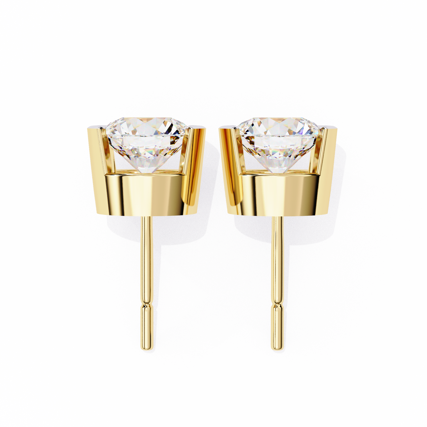 aura modern bezel lab grown diamond studs