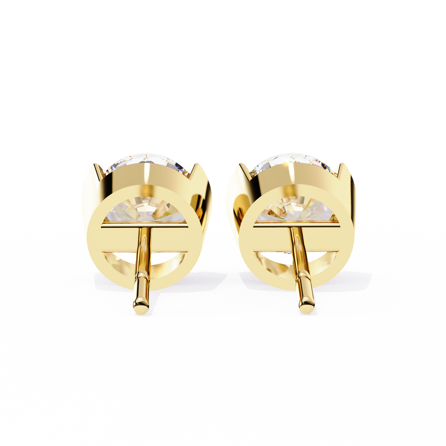 aura modern bezel lab grown diamond studs