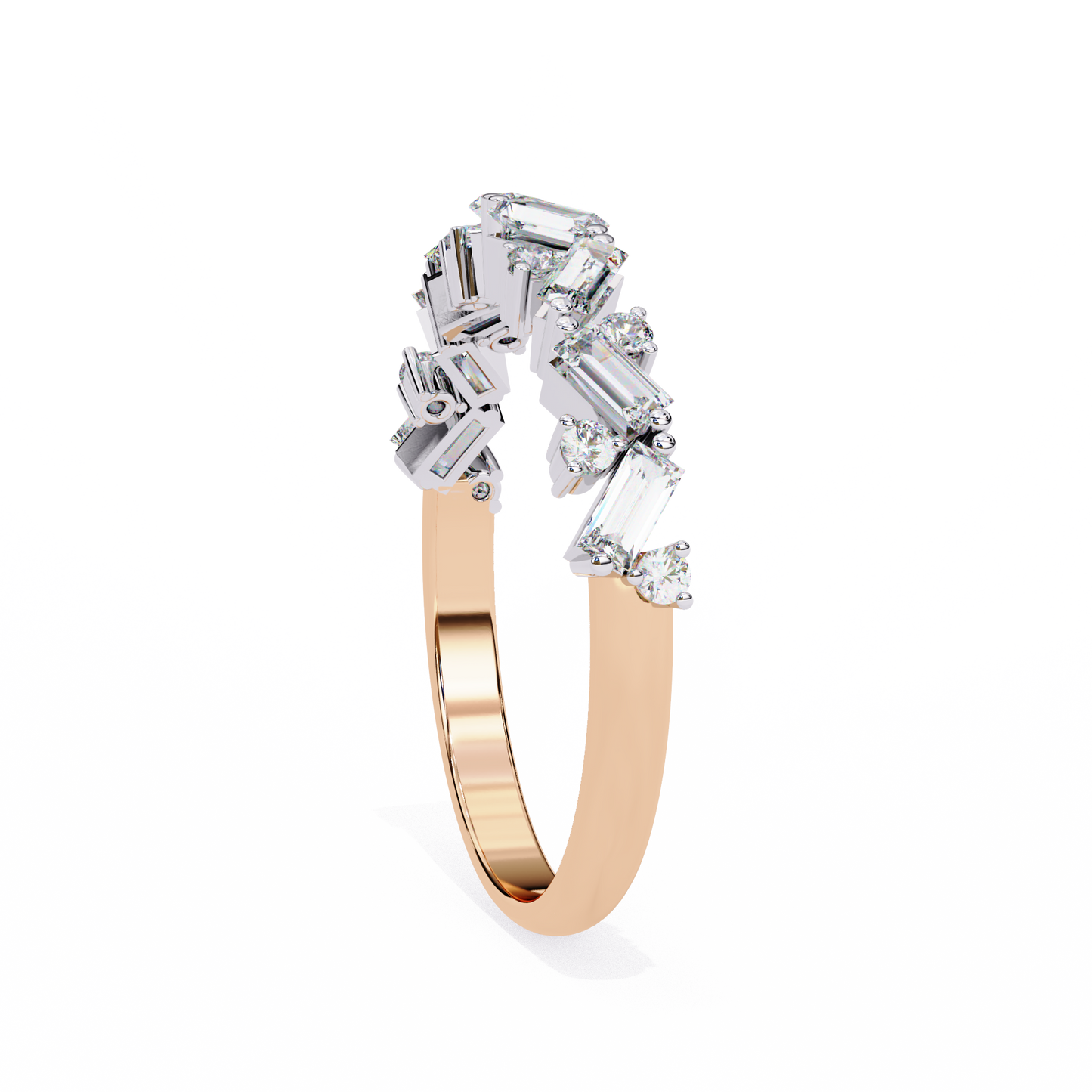 cascade cluster lab grown diamond ring