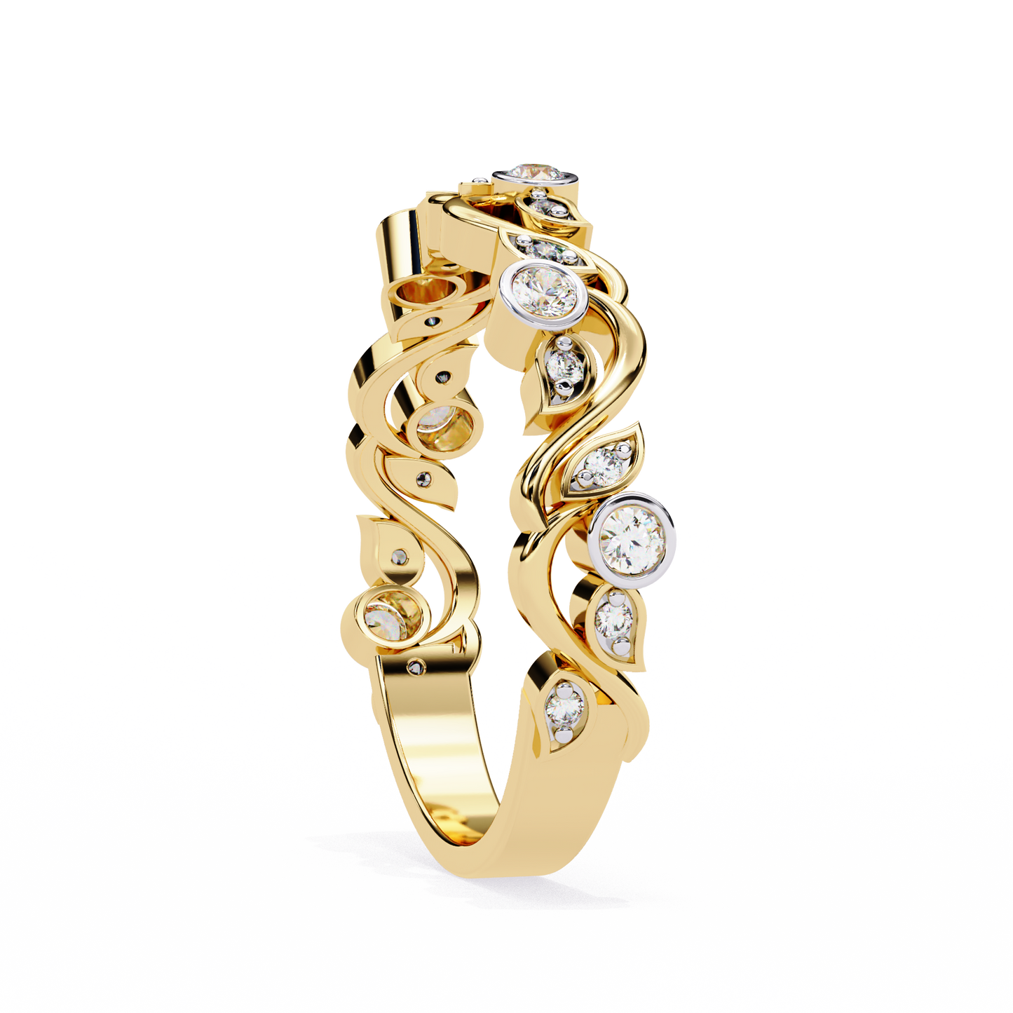 rosy vine lab grown diamond ring