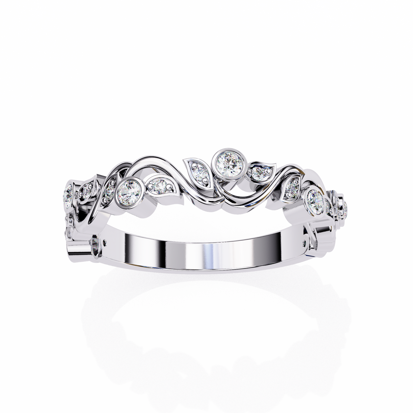rosy vine lab grown diamond ring