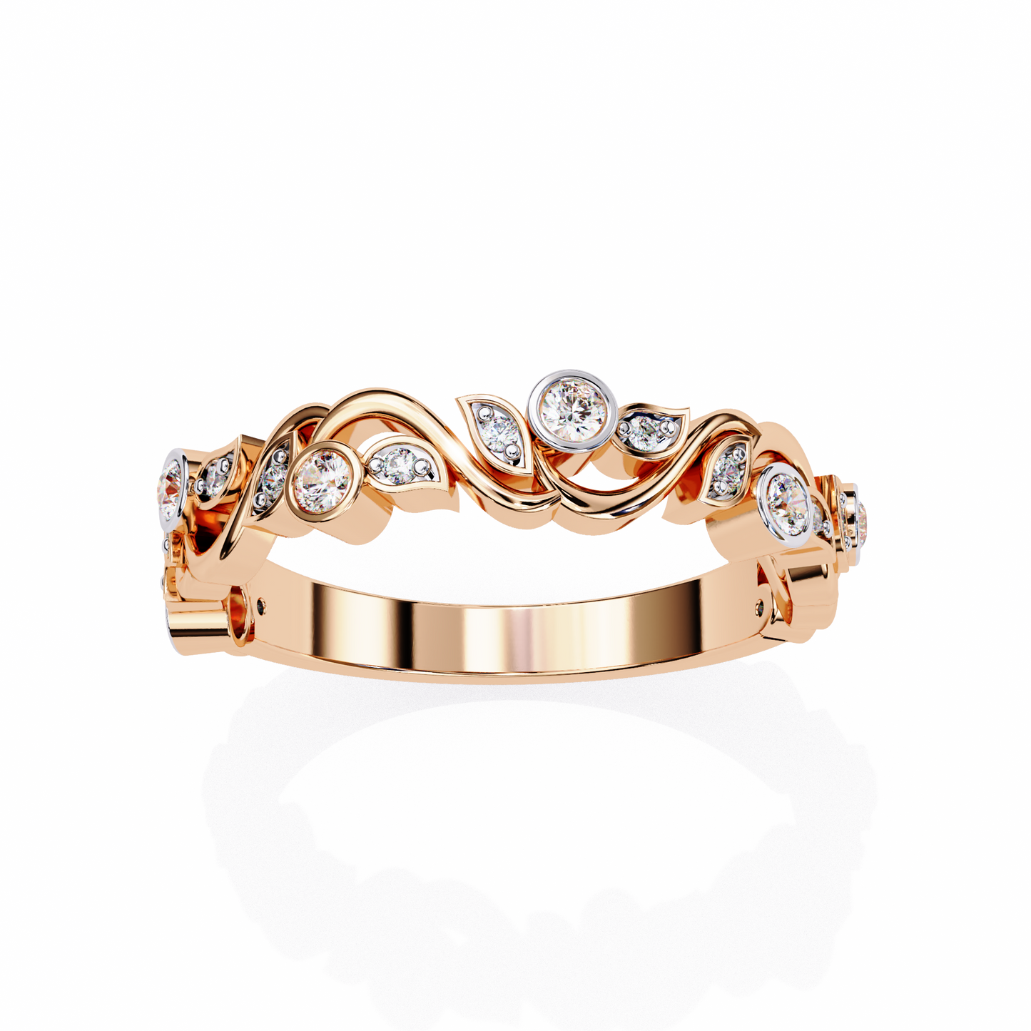 rosy vine lab grown diamond ring