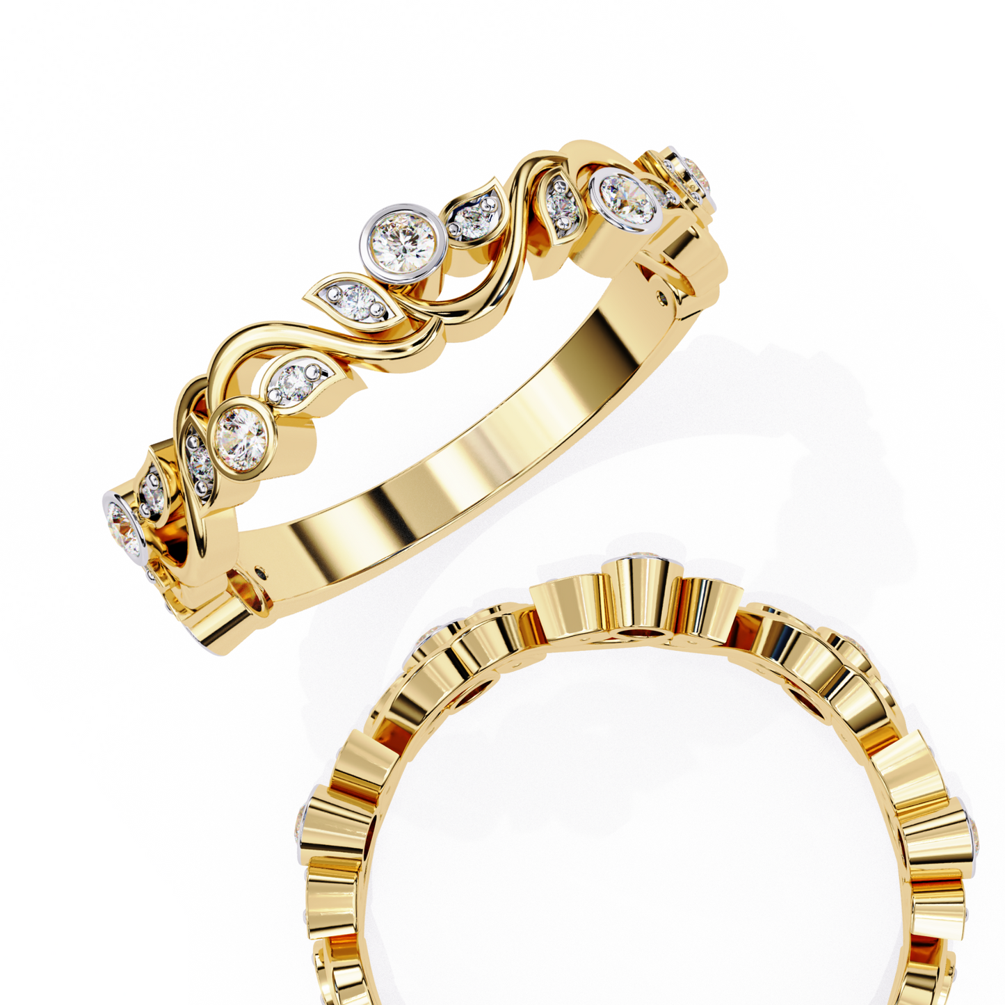 rosy vine lab grown diamond ring