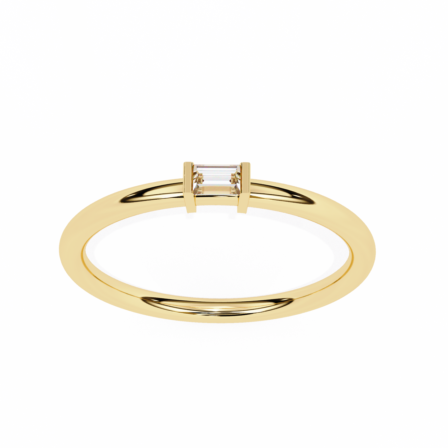 sleek baguette lab grown diamond ring