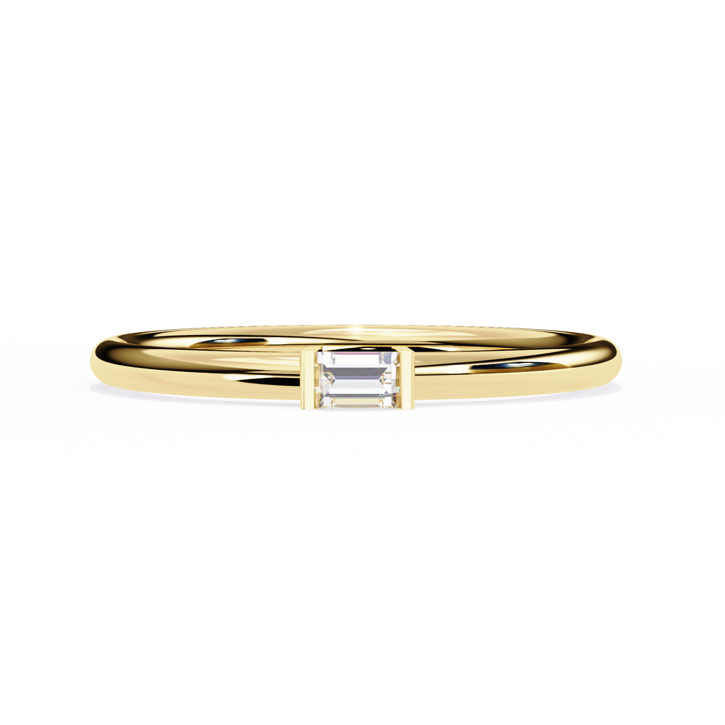 sleek baguette lab grown diamond ring