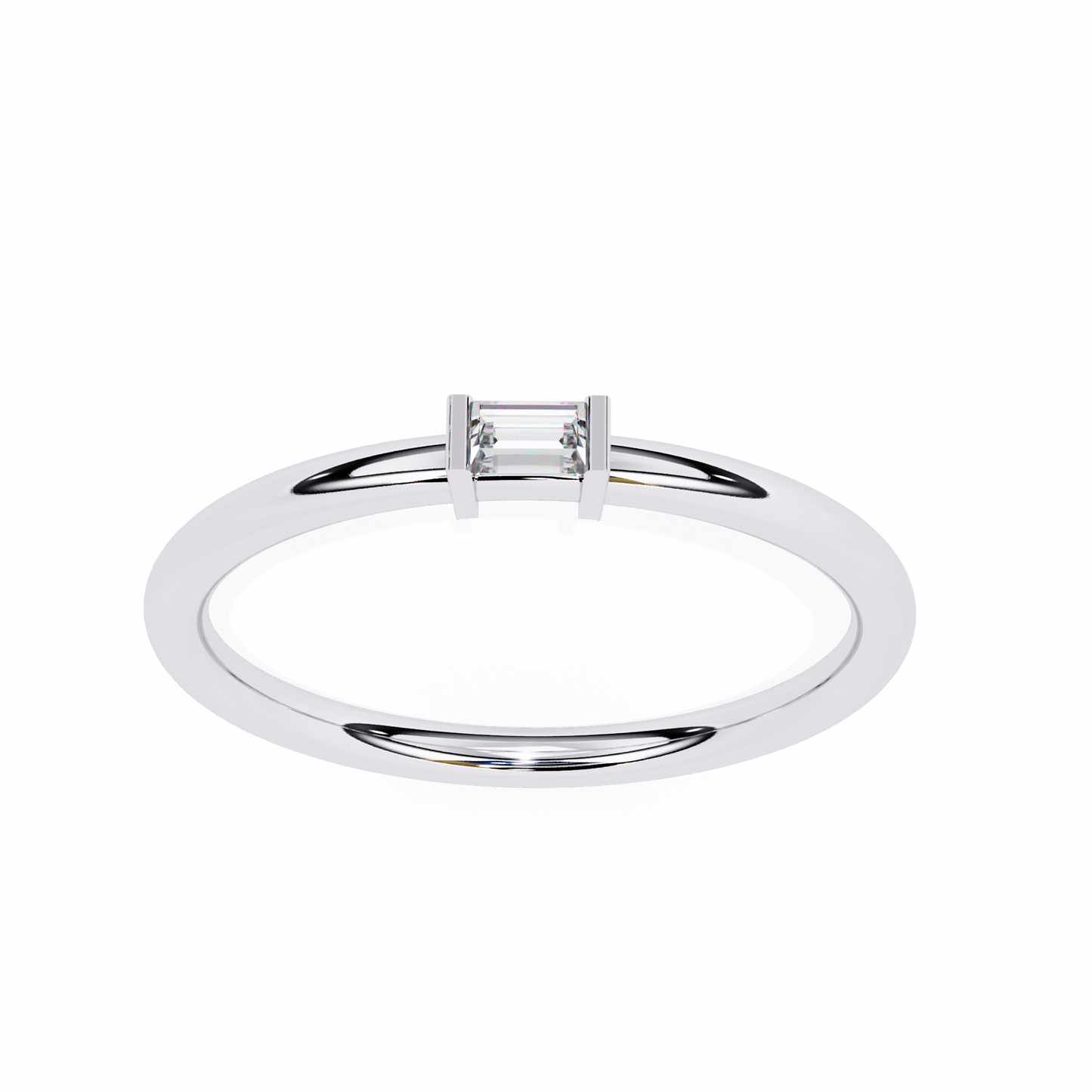 sleek baguette lab grown diamond ring