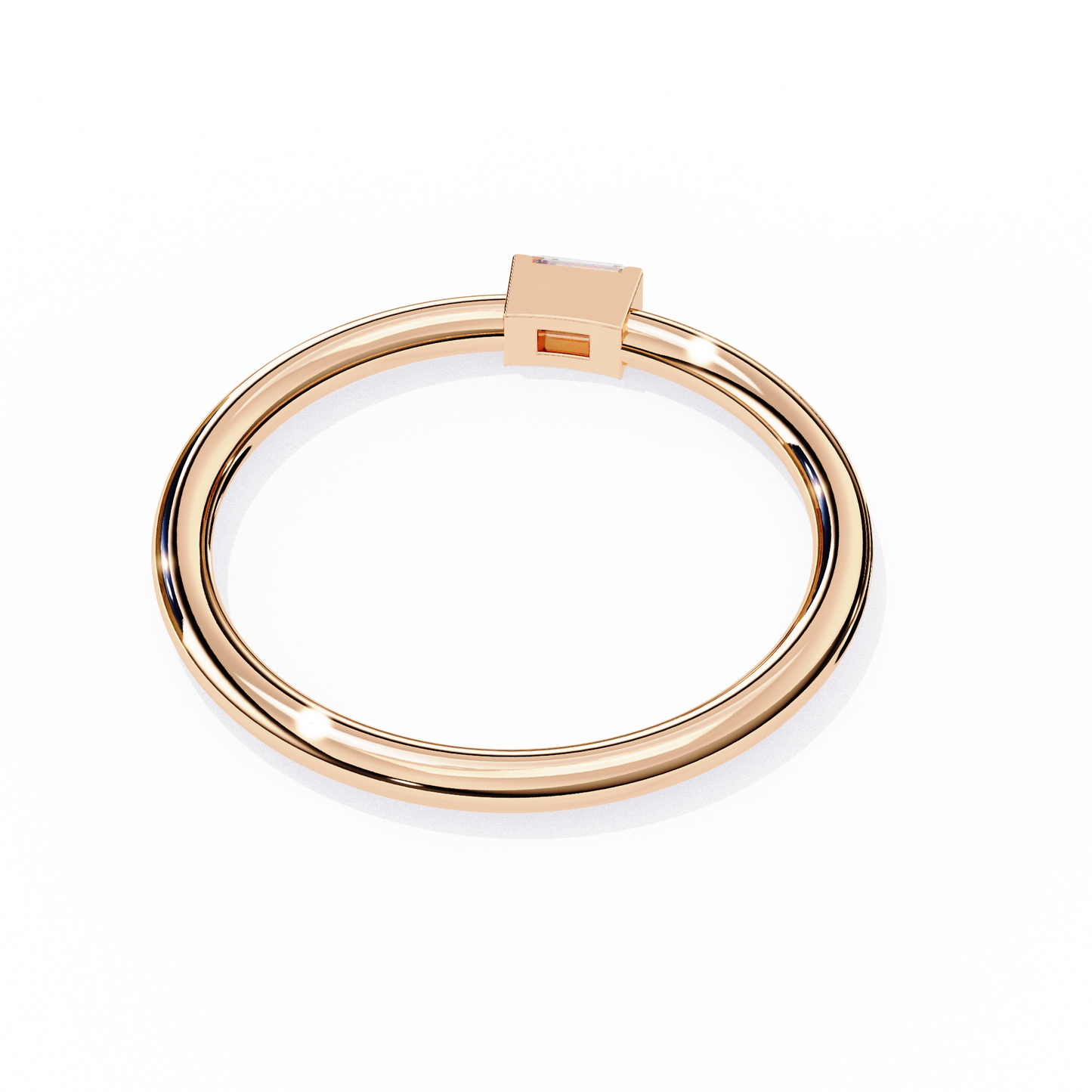 sleek baguette lab grown diamond ring