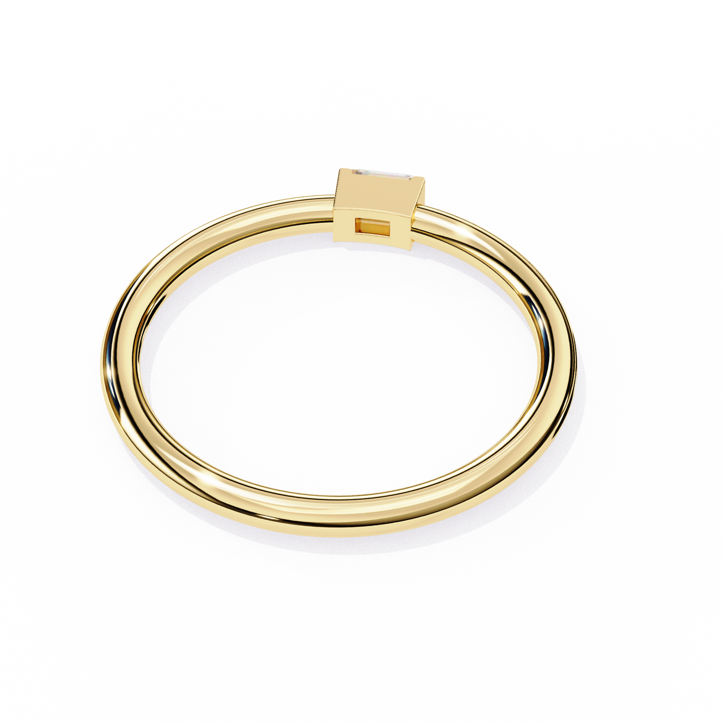 sleek baguette lab grown diamond ring