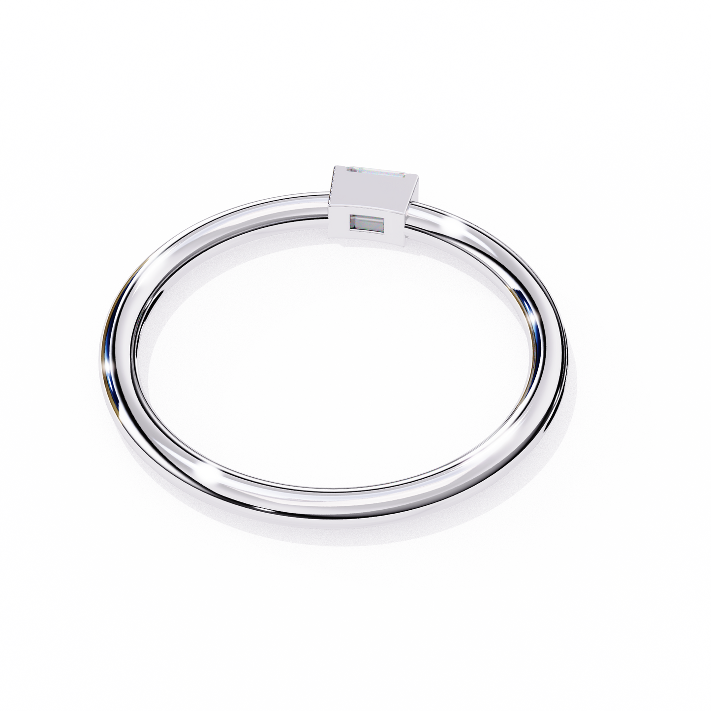 sleek baguette lab grown diamond ring