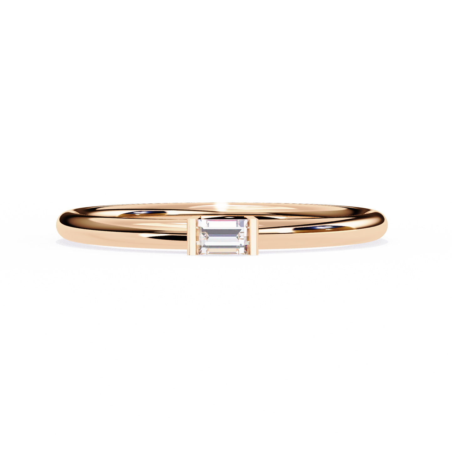 sleek baguette lab grown diamond ring