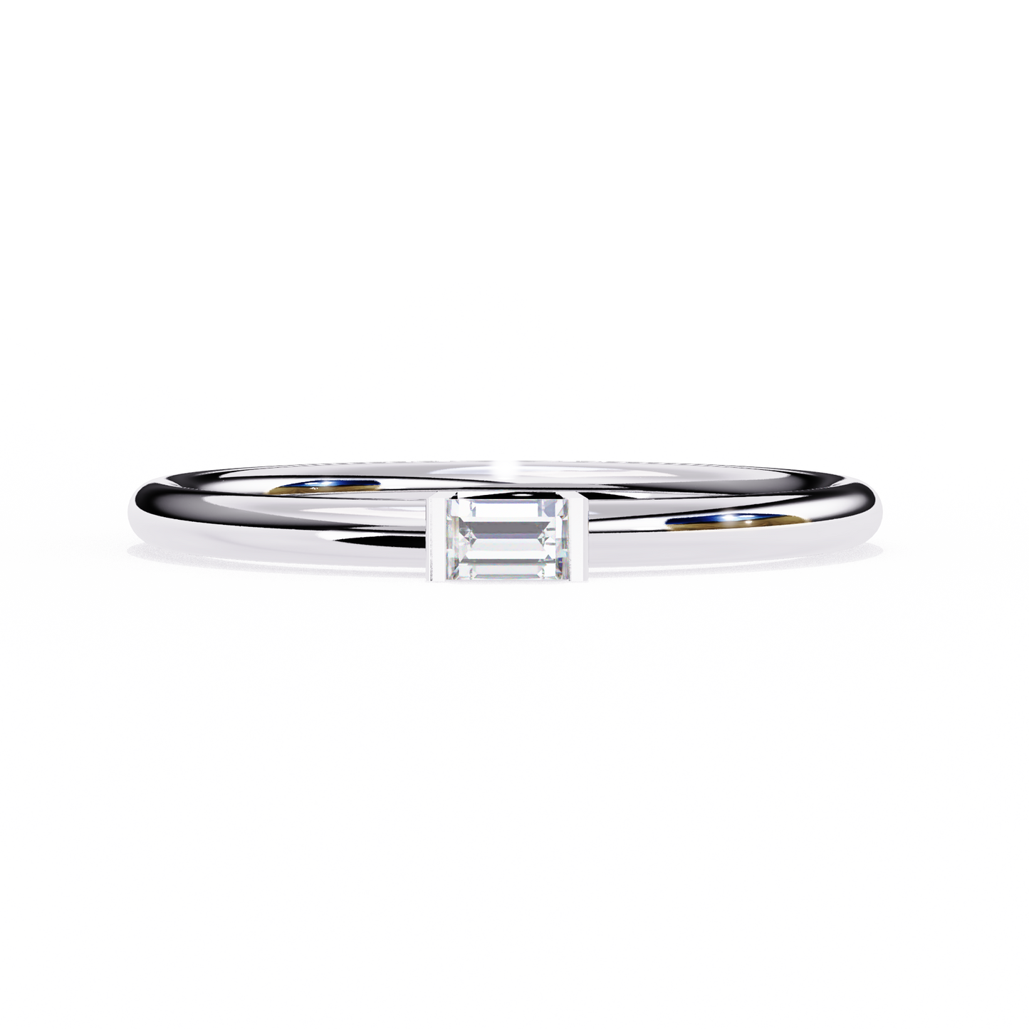 sleek baguette lab grown diamond ring