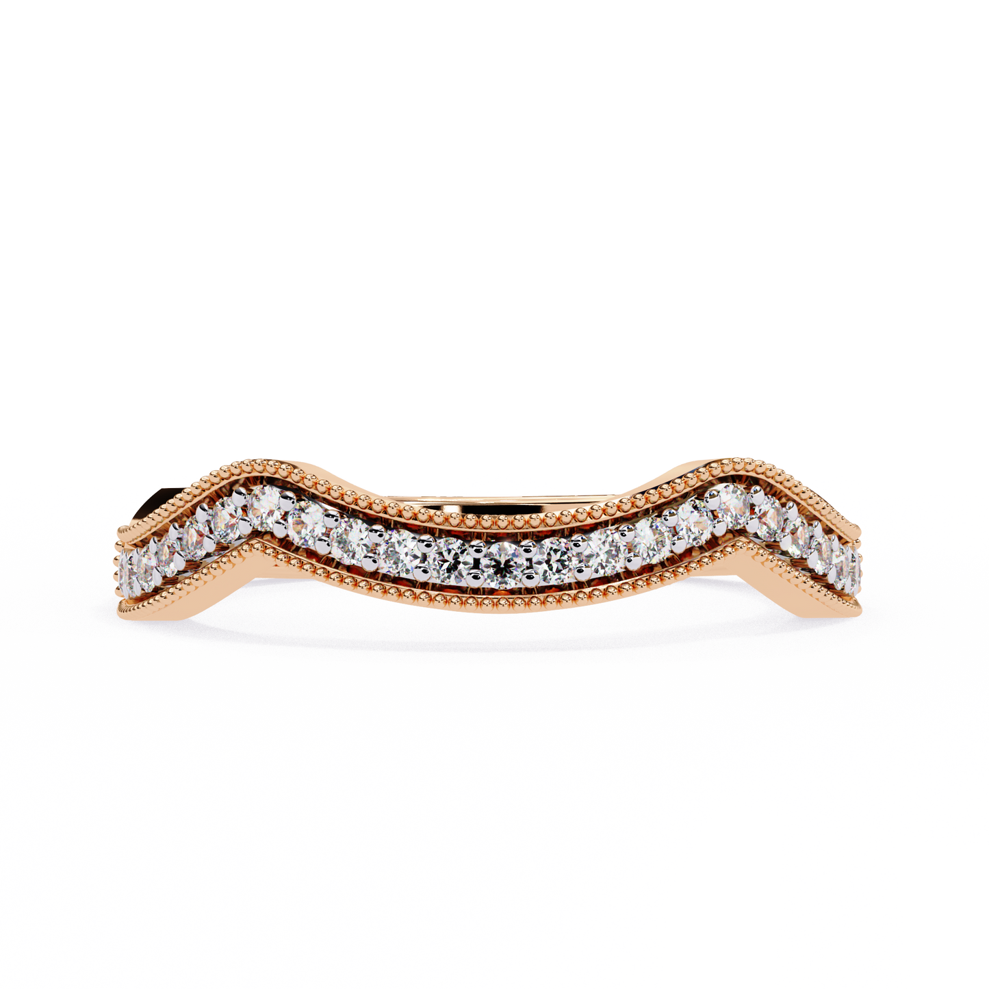 contour milgrain lab grown diamond ring
