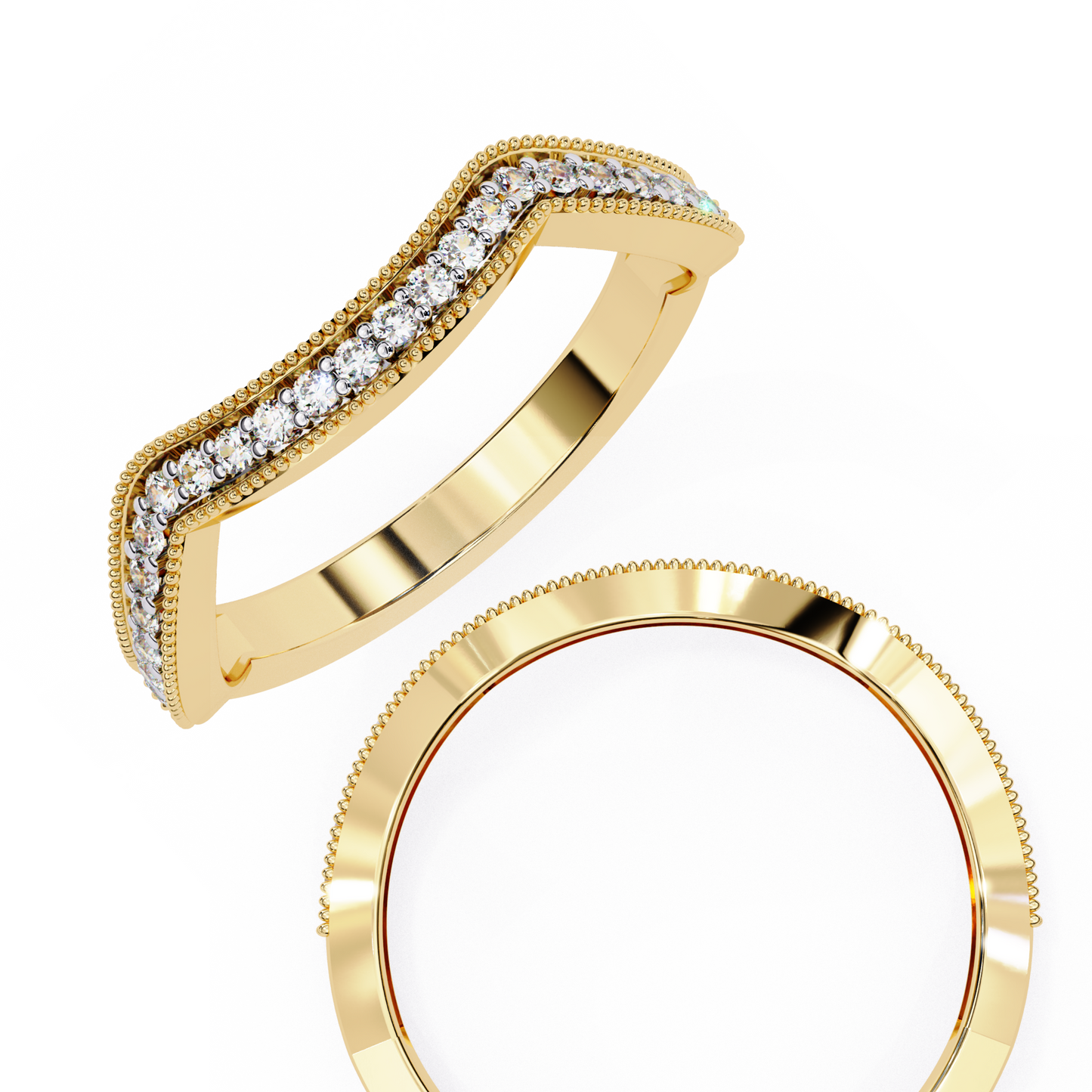 contour milgrain lab grown diamond ring