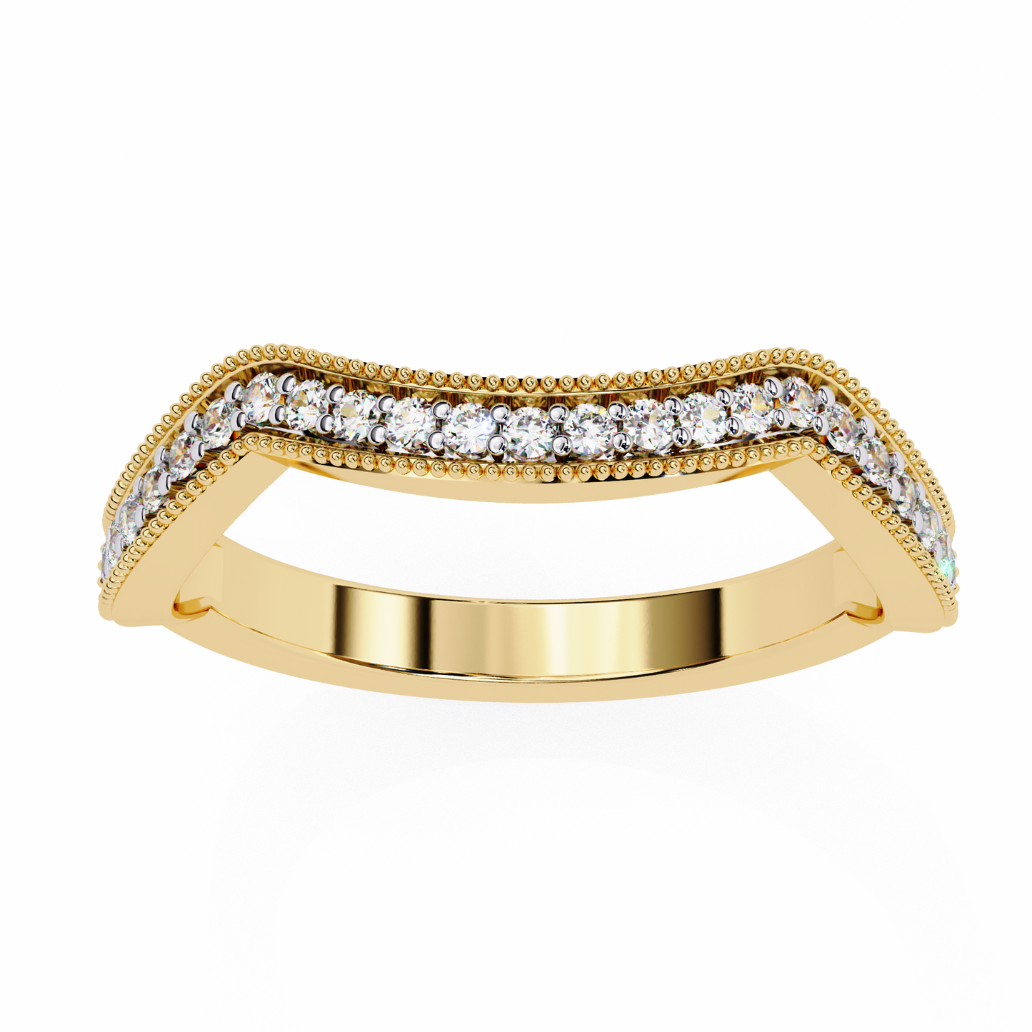 contour milgrain lab grown diamond ring