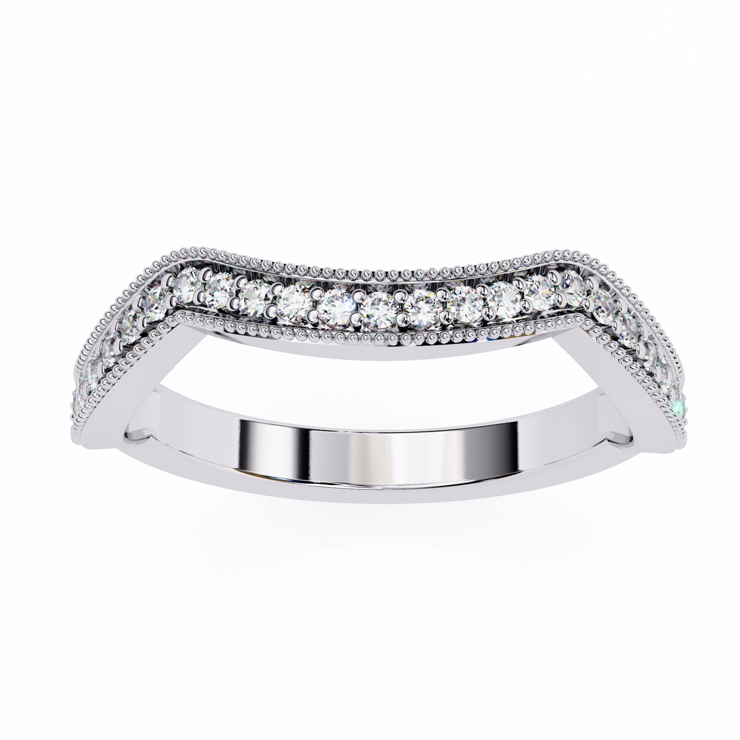 contour milgrain lab grown diamond ring