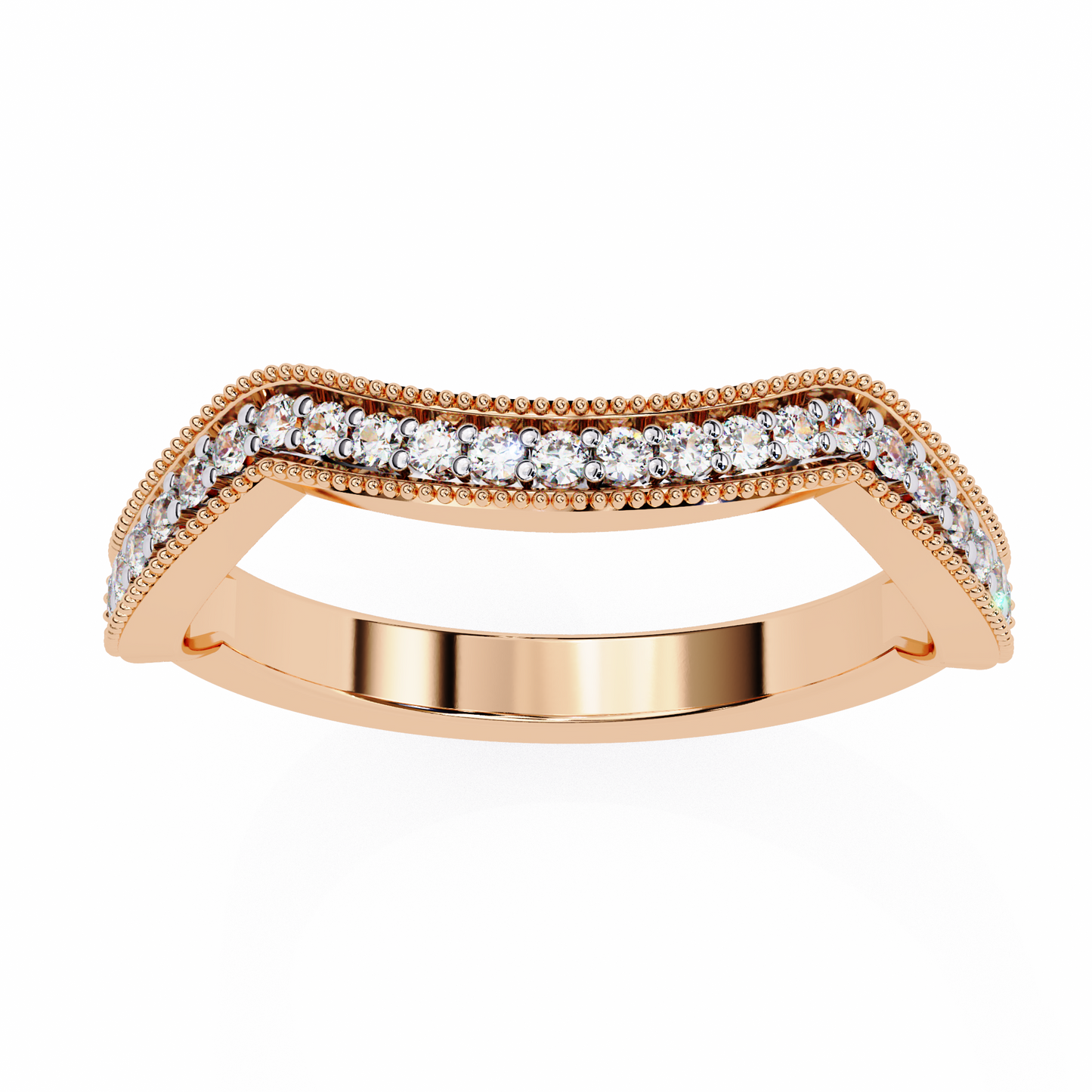 contour milgrain lab grown diamond ring