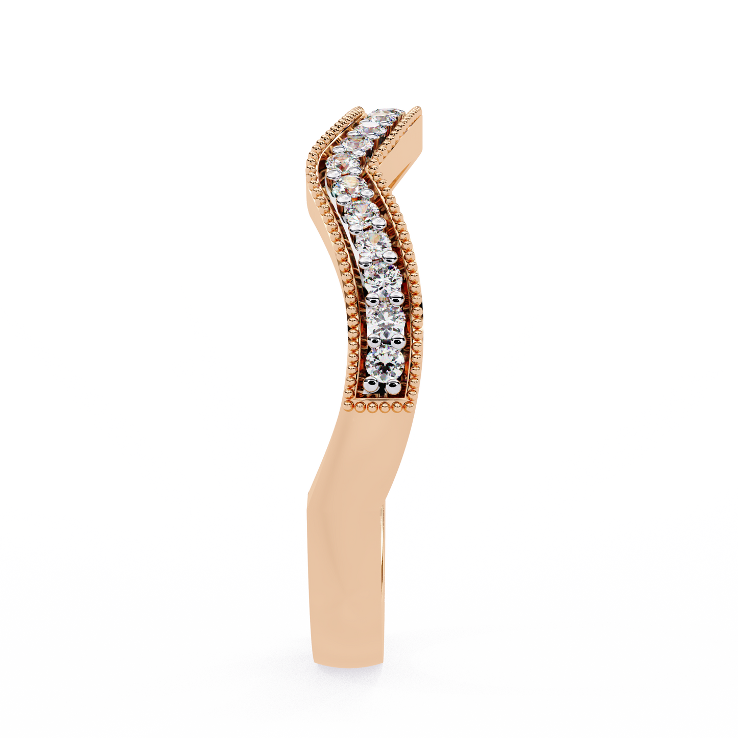 contour milgrain lab grown diamond ring