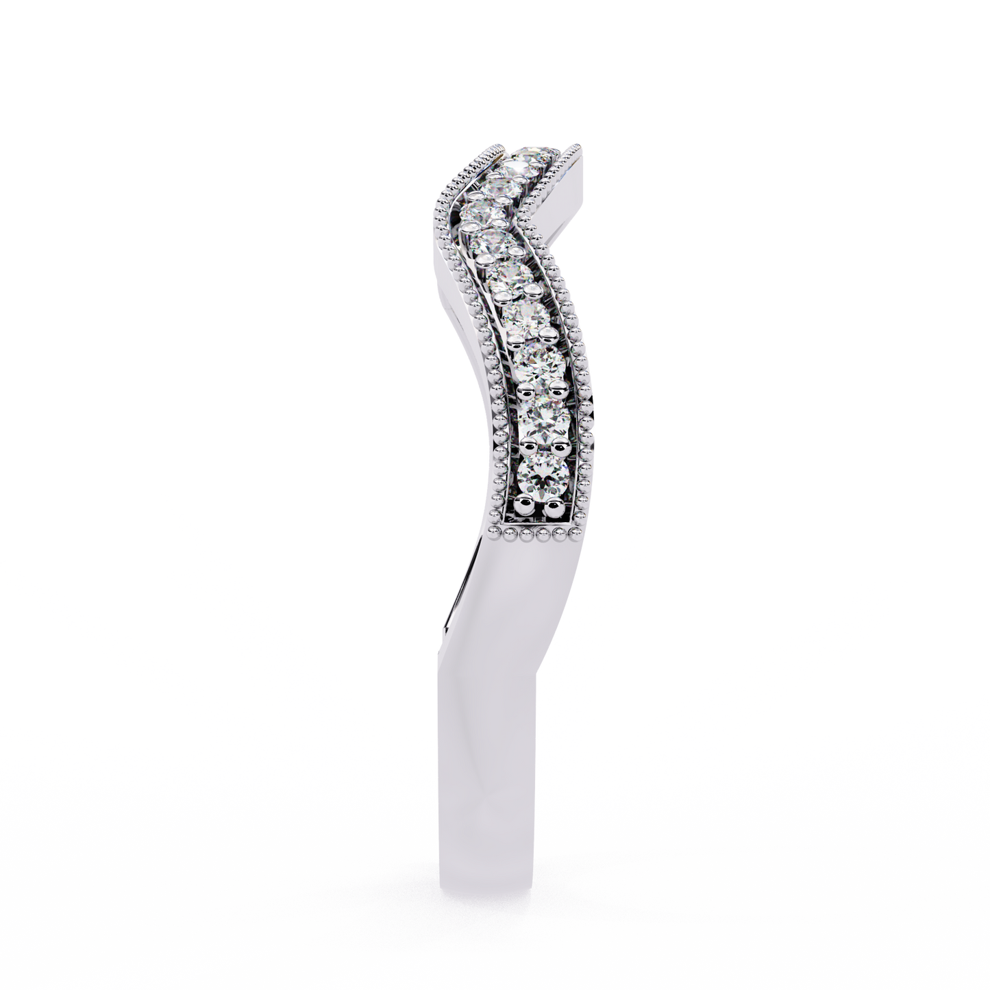 contour milgrain lab grown diamond ring