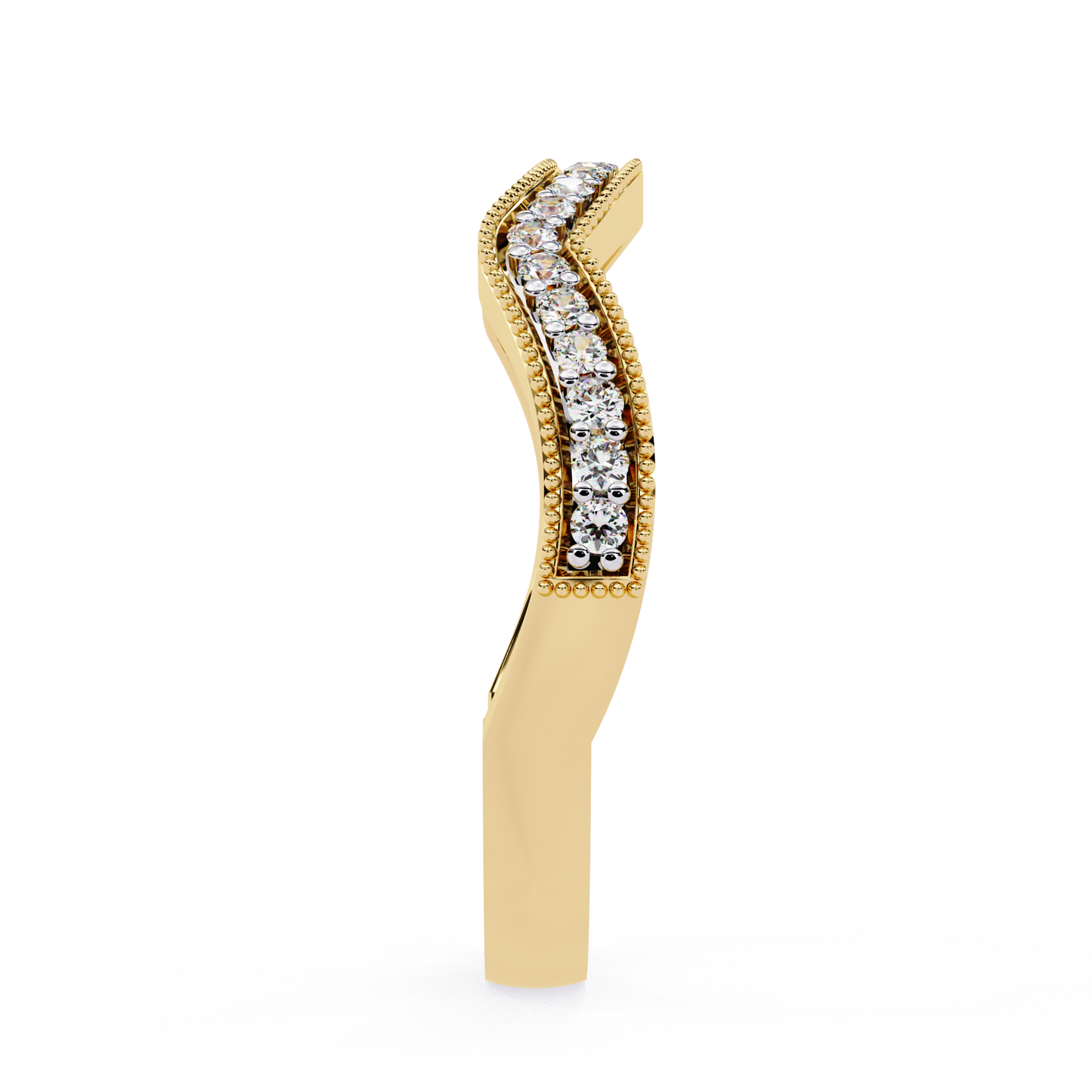 contour milgrain lab grown diamond ring