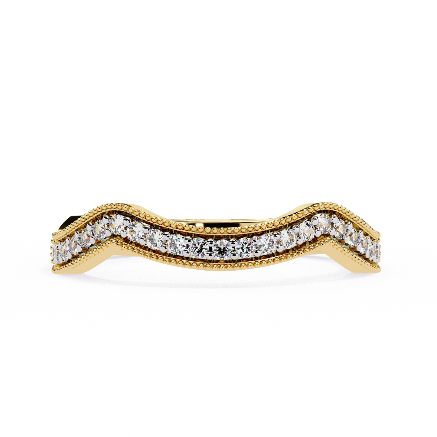 contour milgrain lab grown diamond ring