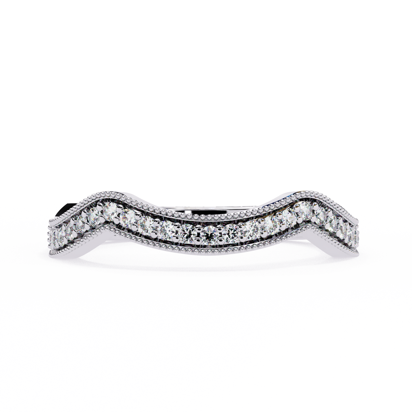 contour milgrain lab grown diamond ring