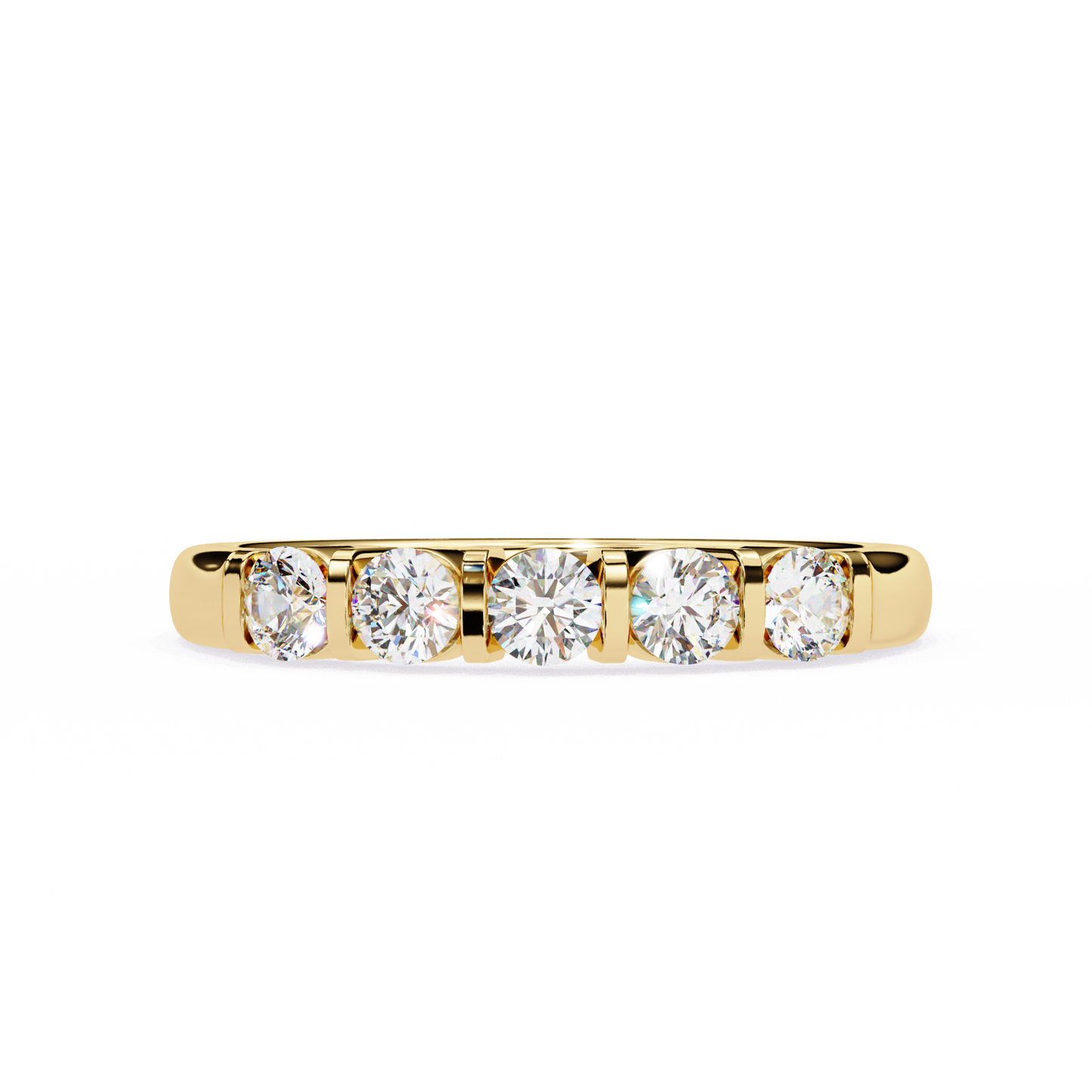 radiant five lab grown diamond band