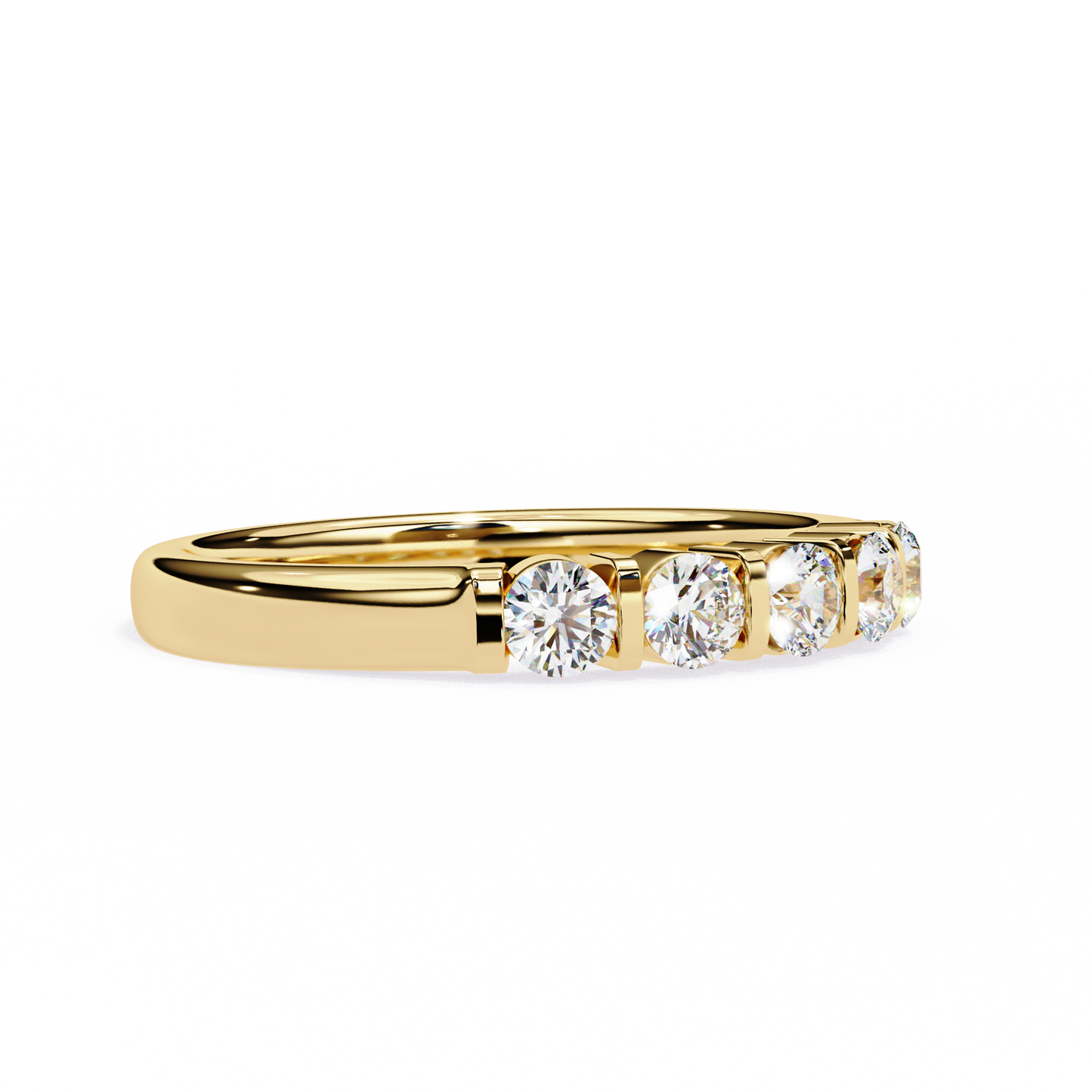 radiant five lab grown diamond band