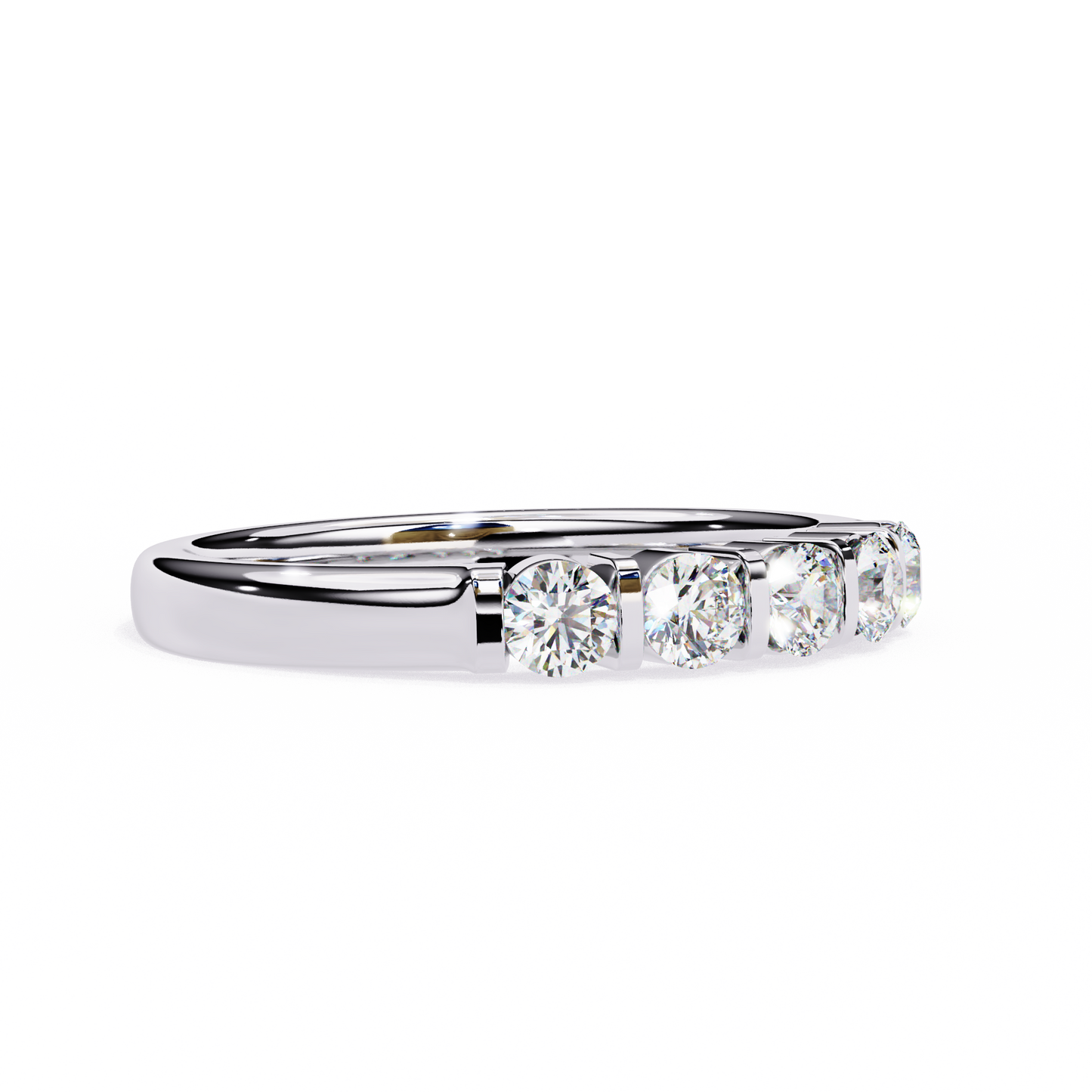 radiant five lab grown diamond band