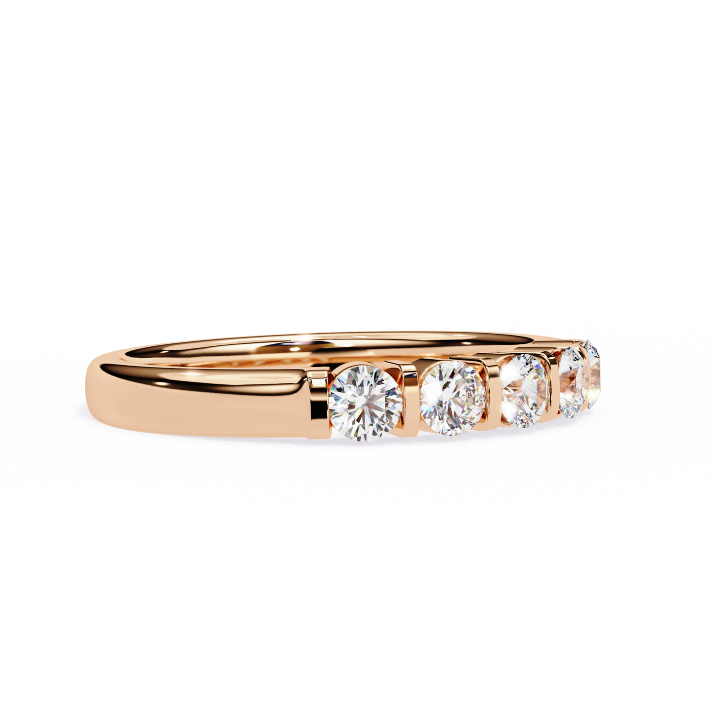 radiant five lab grown diamond band
