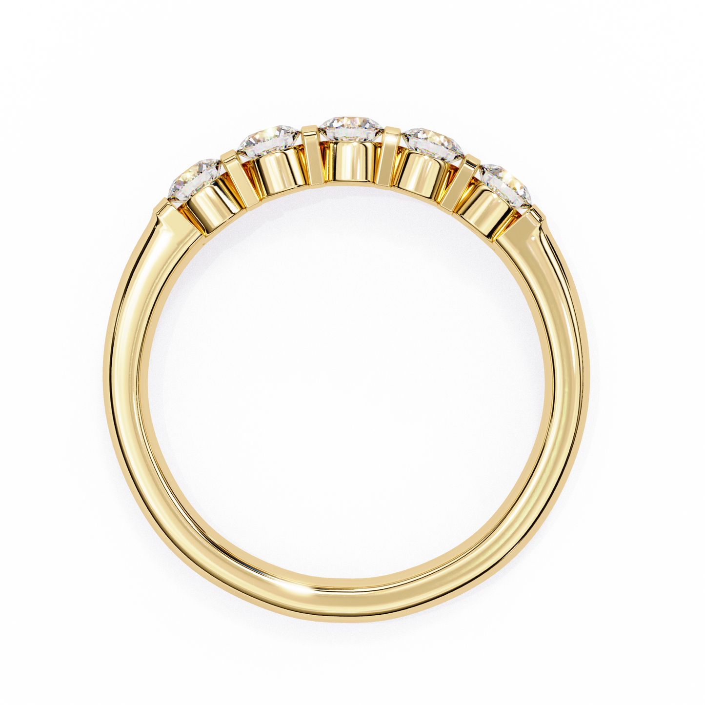 radiant five lab grown diamond band