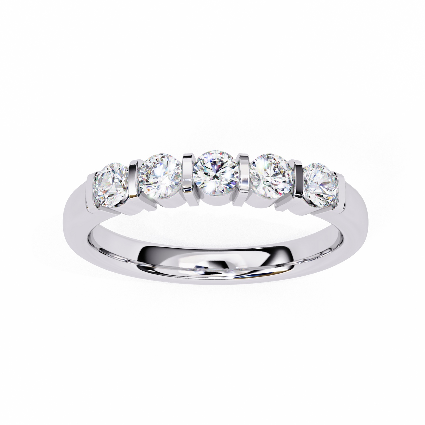 radiant five lab grown diamond band