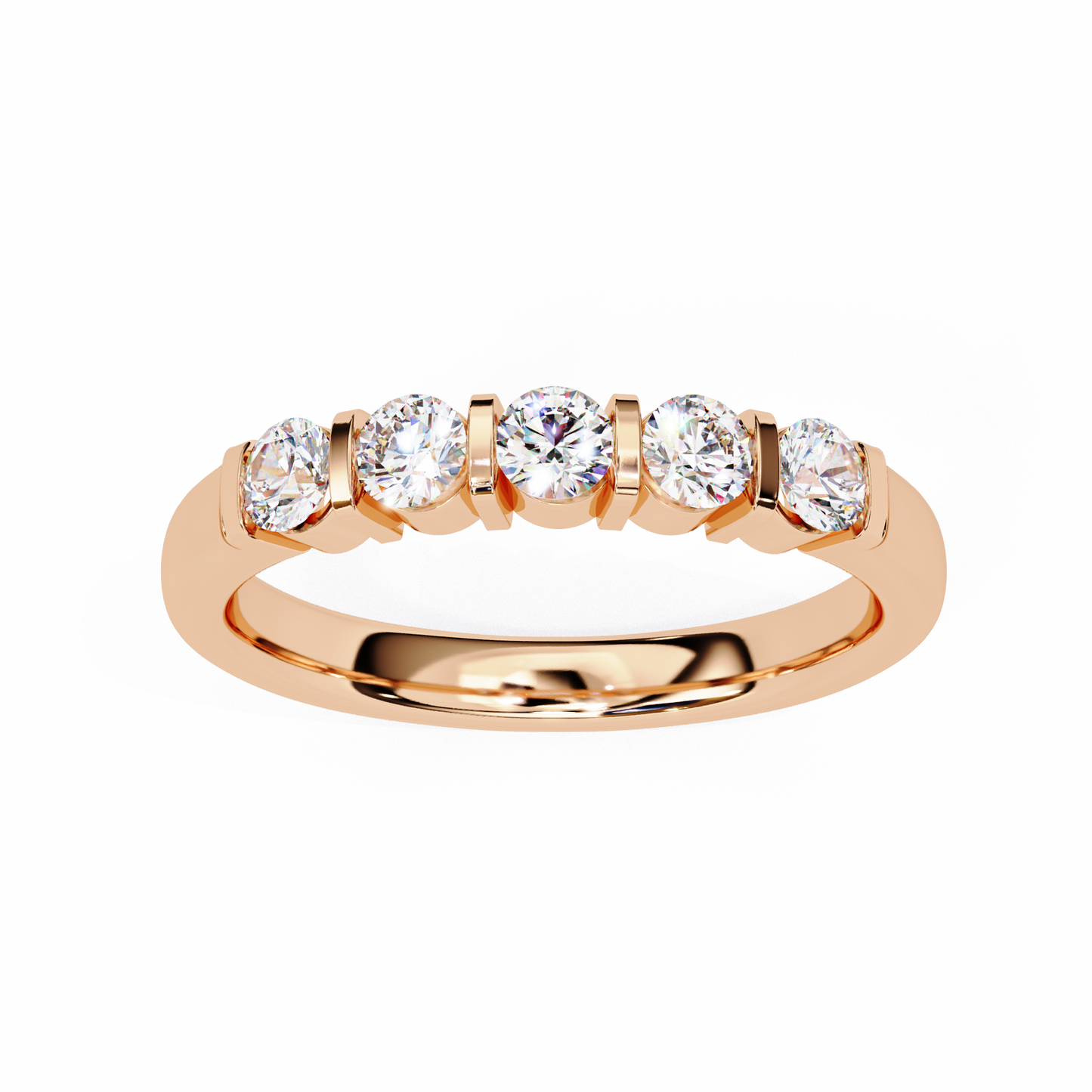 radiant five lab grown diamond band