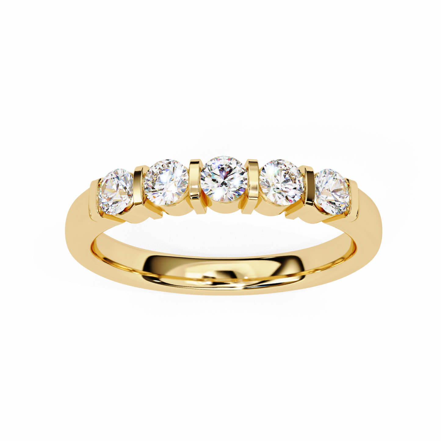 radiant five lab grown diamond band