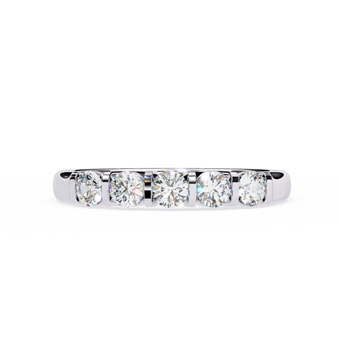 radiant five lab grown diamond band