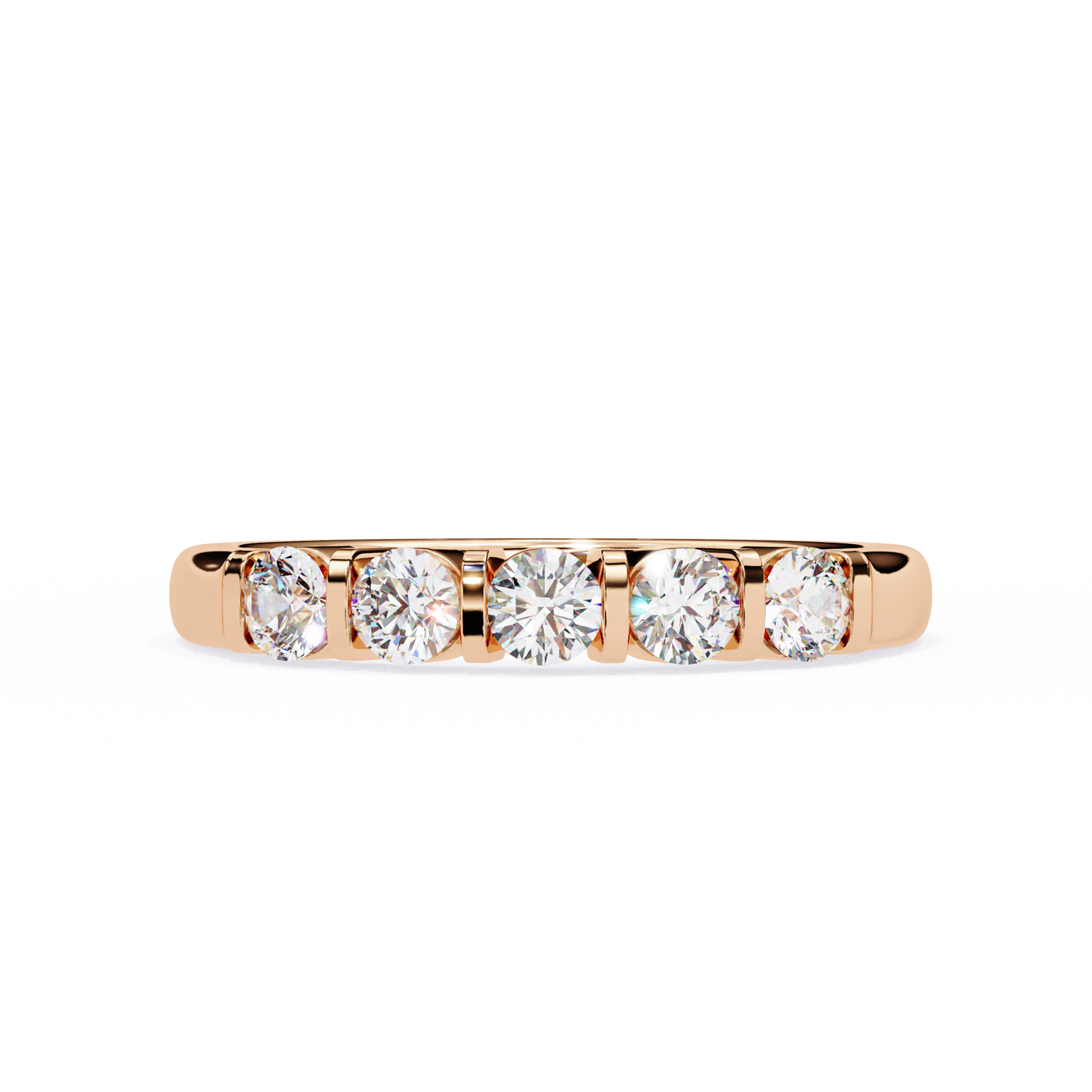 radiant five lab grown diamond band