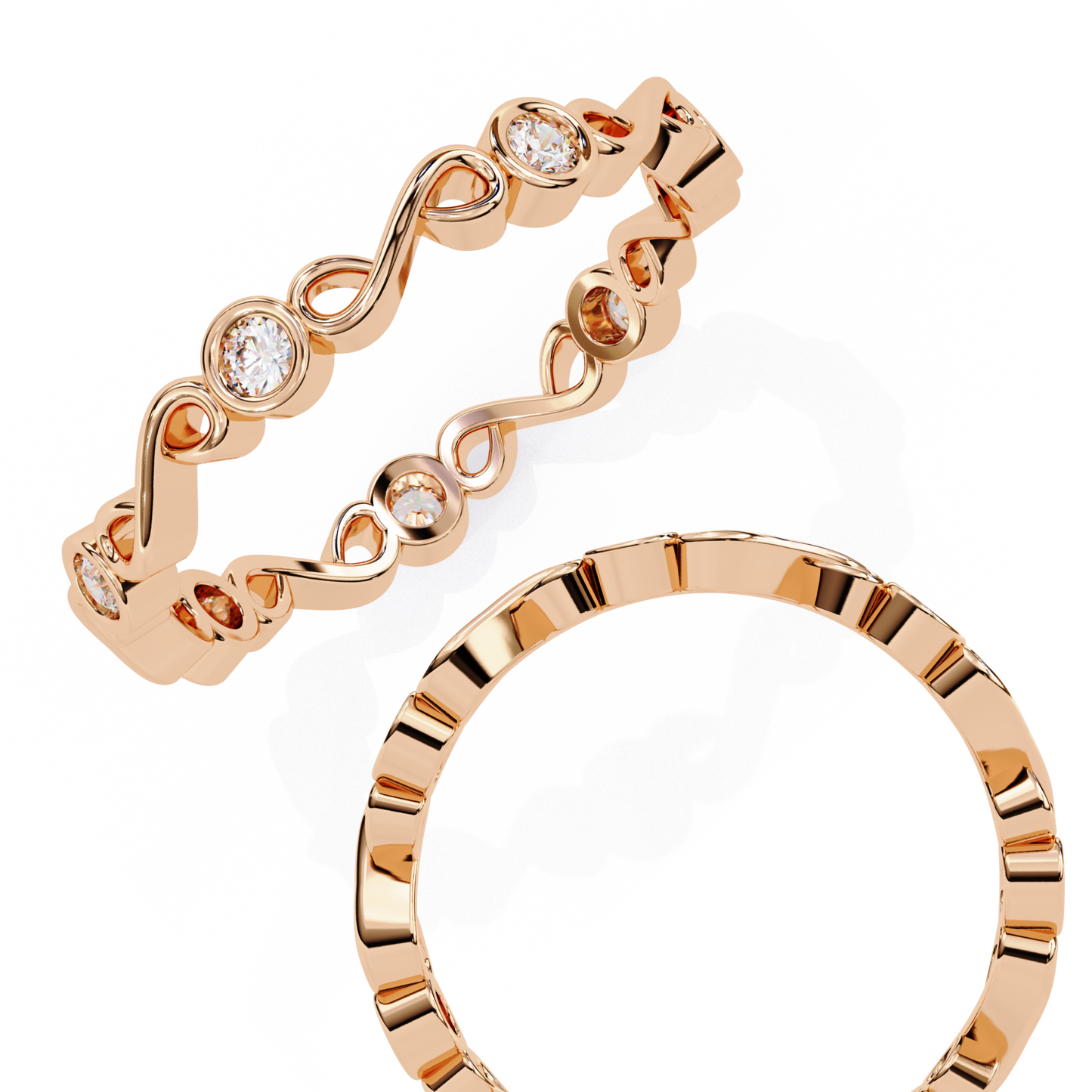 infinity loop lab grown diamond ring