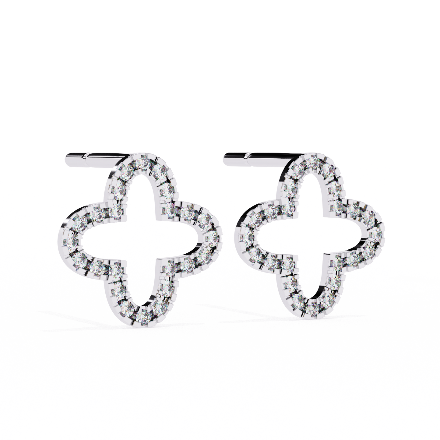 celeste quatrefoil lab grown diamond studs
