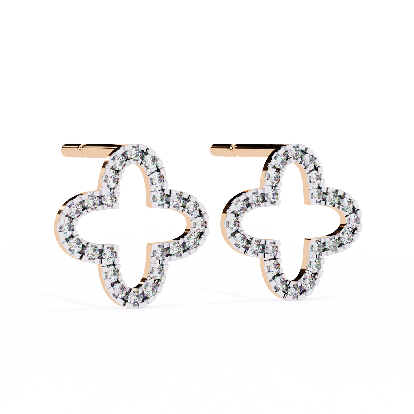 celeste quatrefoil lab grown diamond studs
